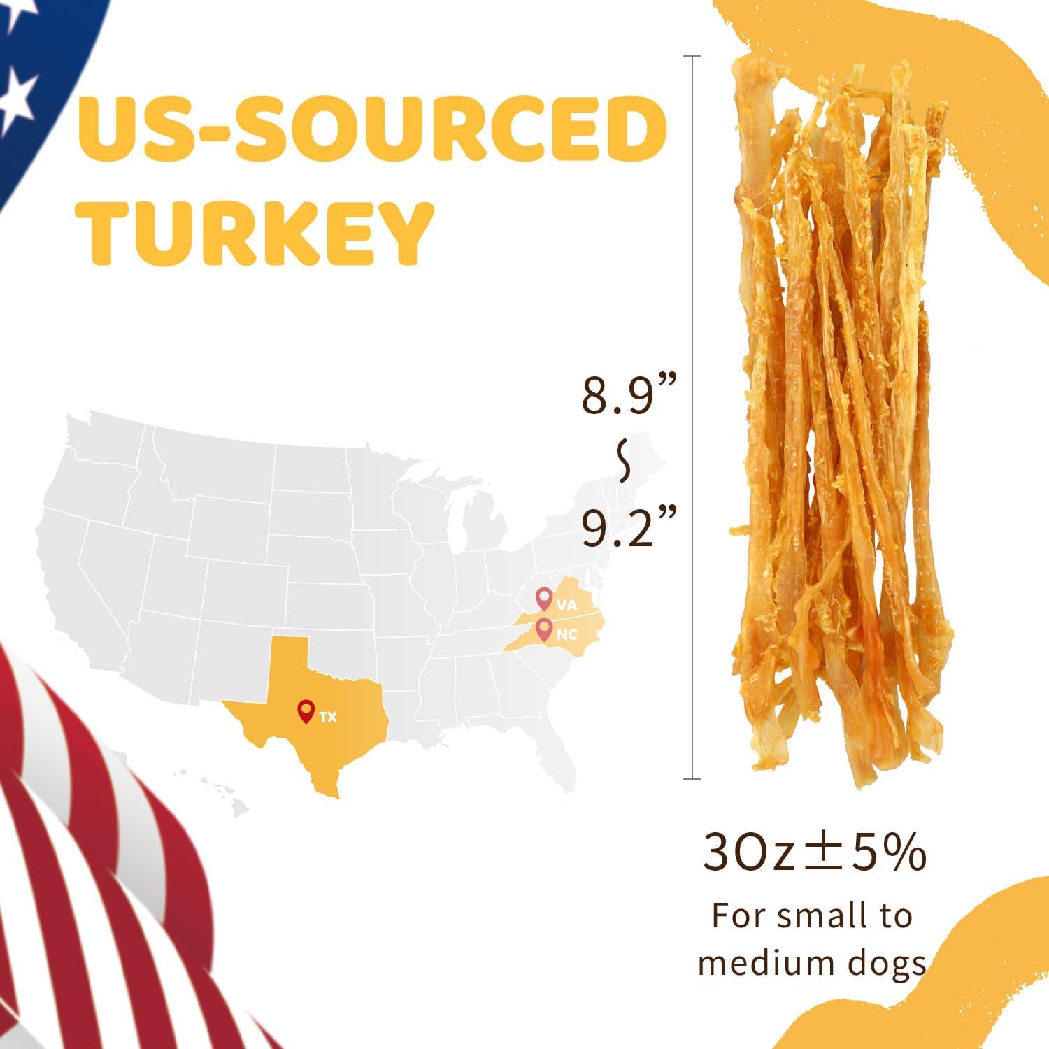 iPaw 100% Turkey Tendons for Dogs, US Sourced Raw Material, Hypoallergenic, All Natural Puppy Chew