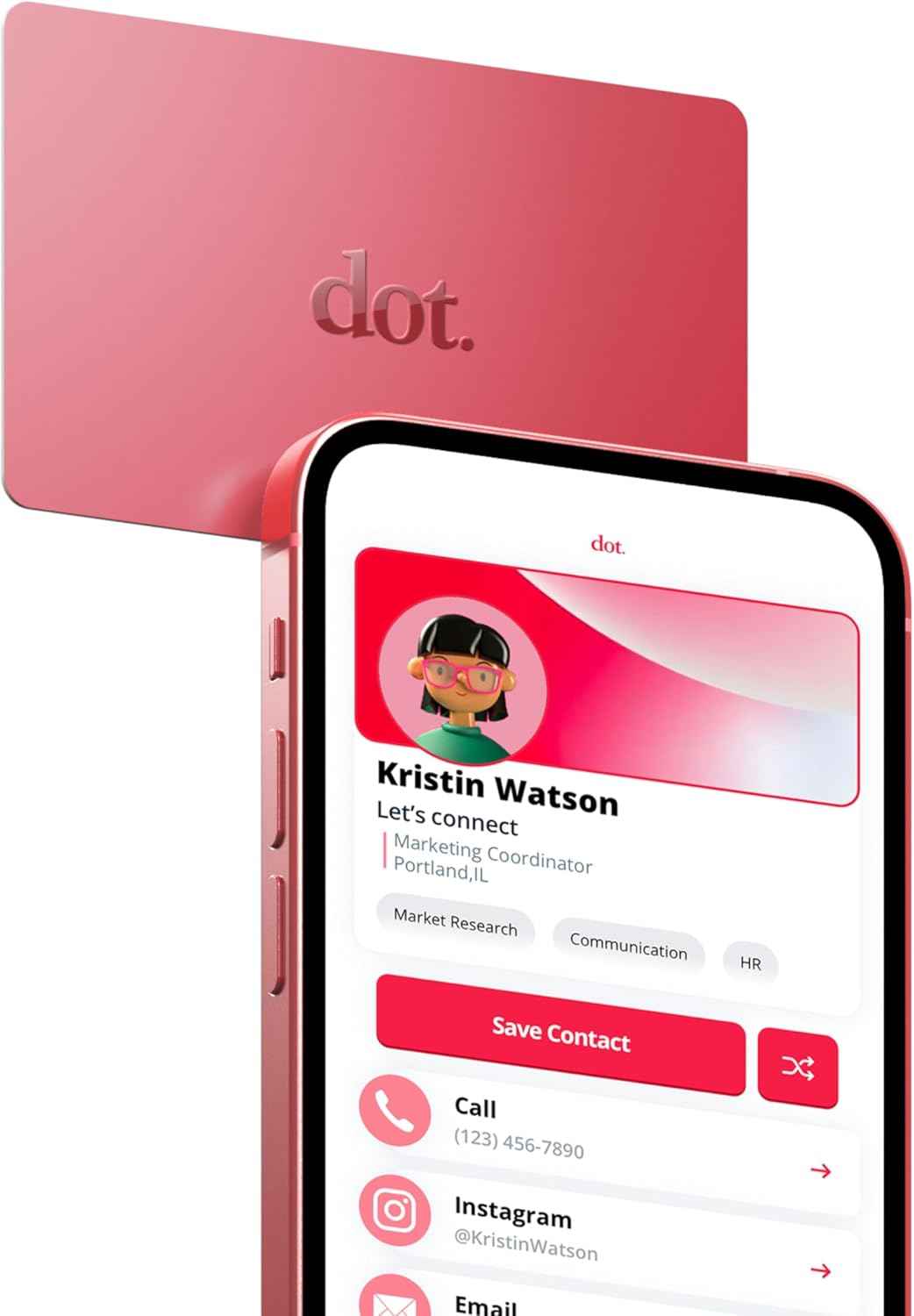 dot. Card - Digital Business Card - Tap Compatible with iPhone & Android (Black)