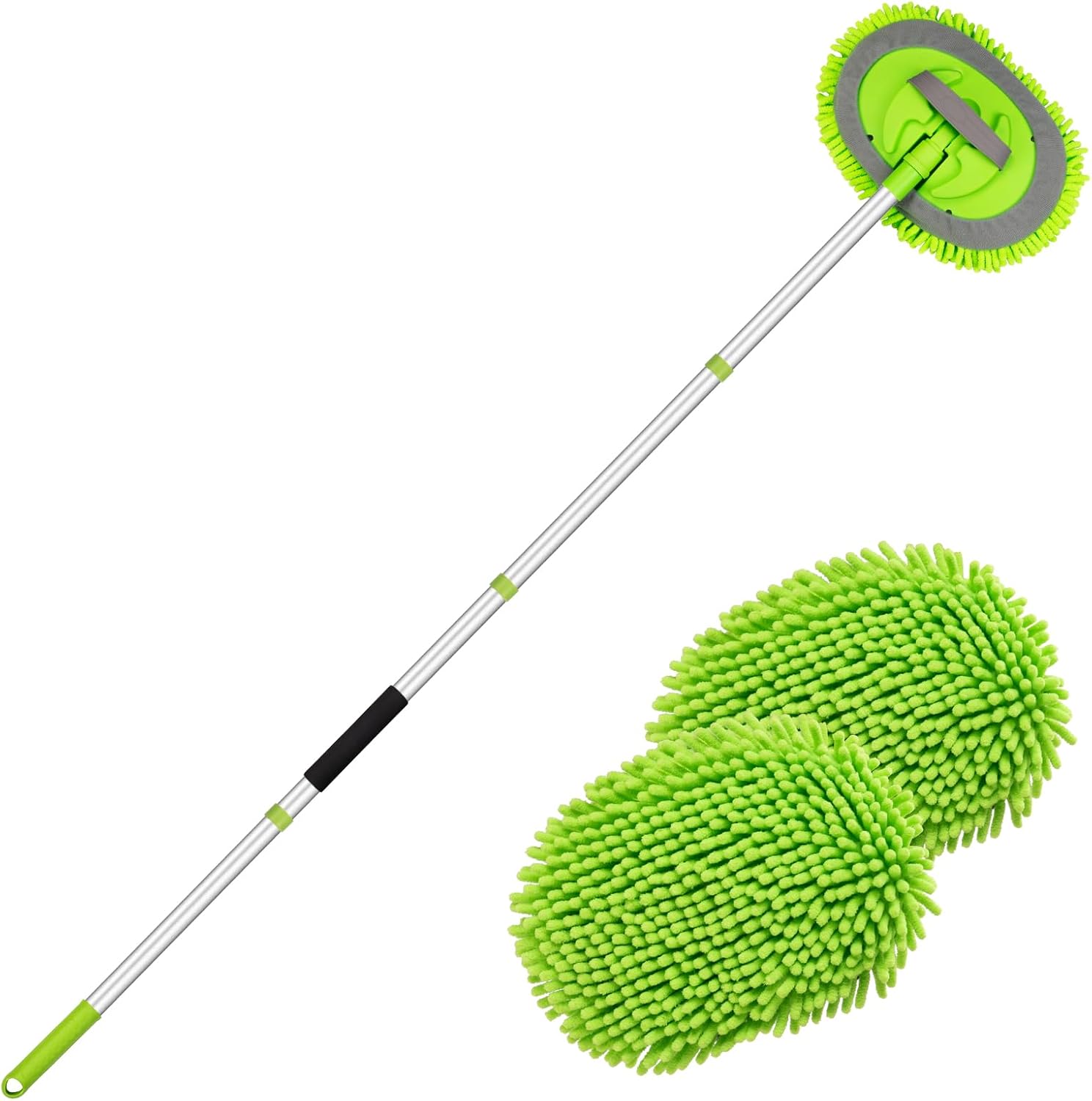 62" Adjustable Length Car Wash Brush Kit with Long Handle Microfiber Car Cleaning Supplies