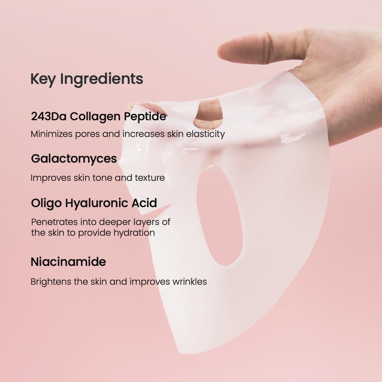 biocollagen real deep mask, hydrating overnight hydrogel mask, pore minimizing, elasticity improvement, 4ea, 34g