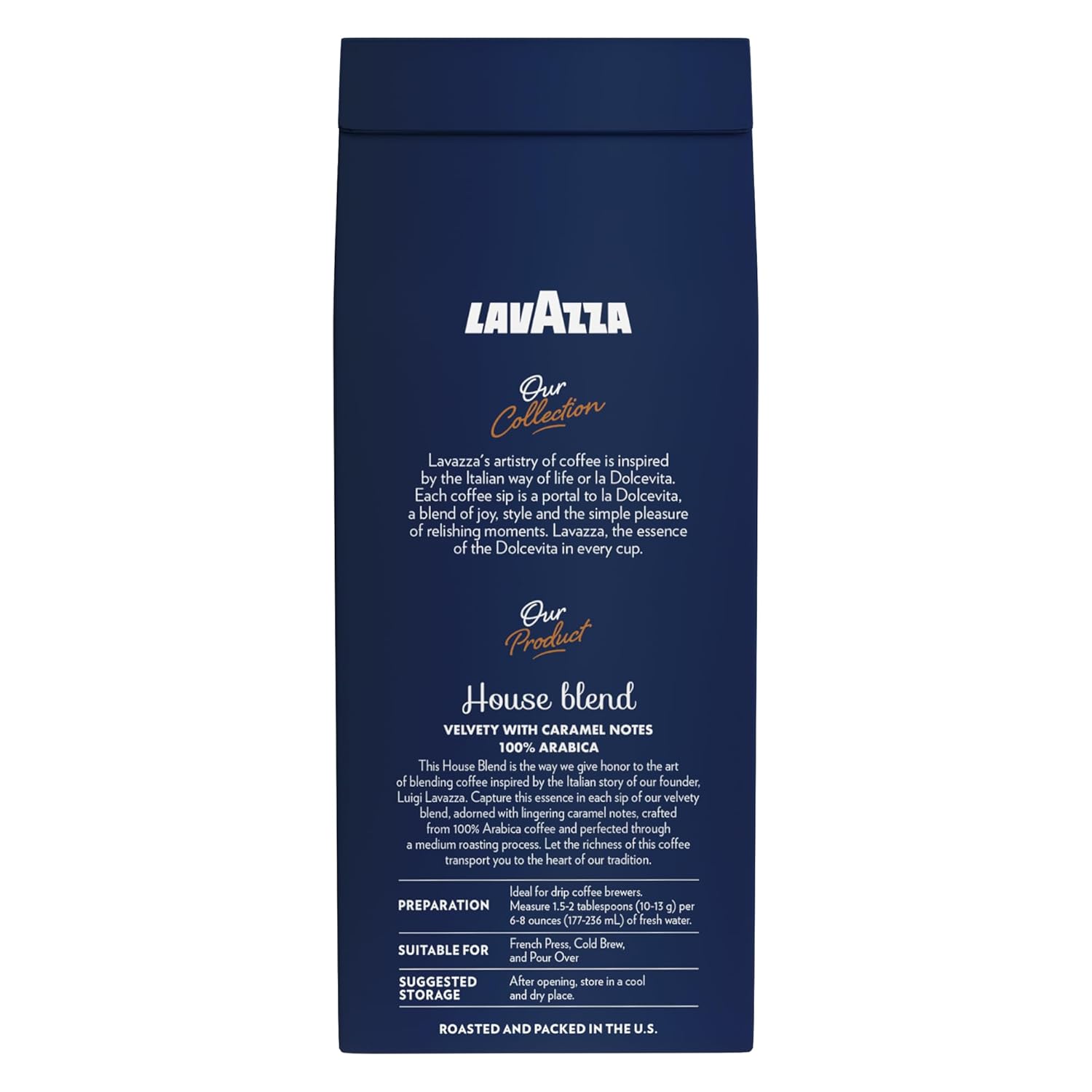 Lavazza House Blend Perfetto Ground Coffee 12oz, Medium Roast, 100% Arabica, Central and South America, Drip Brewers