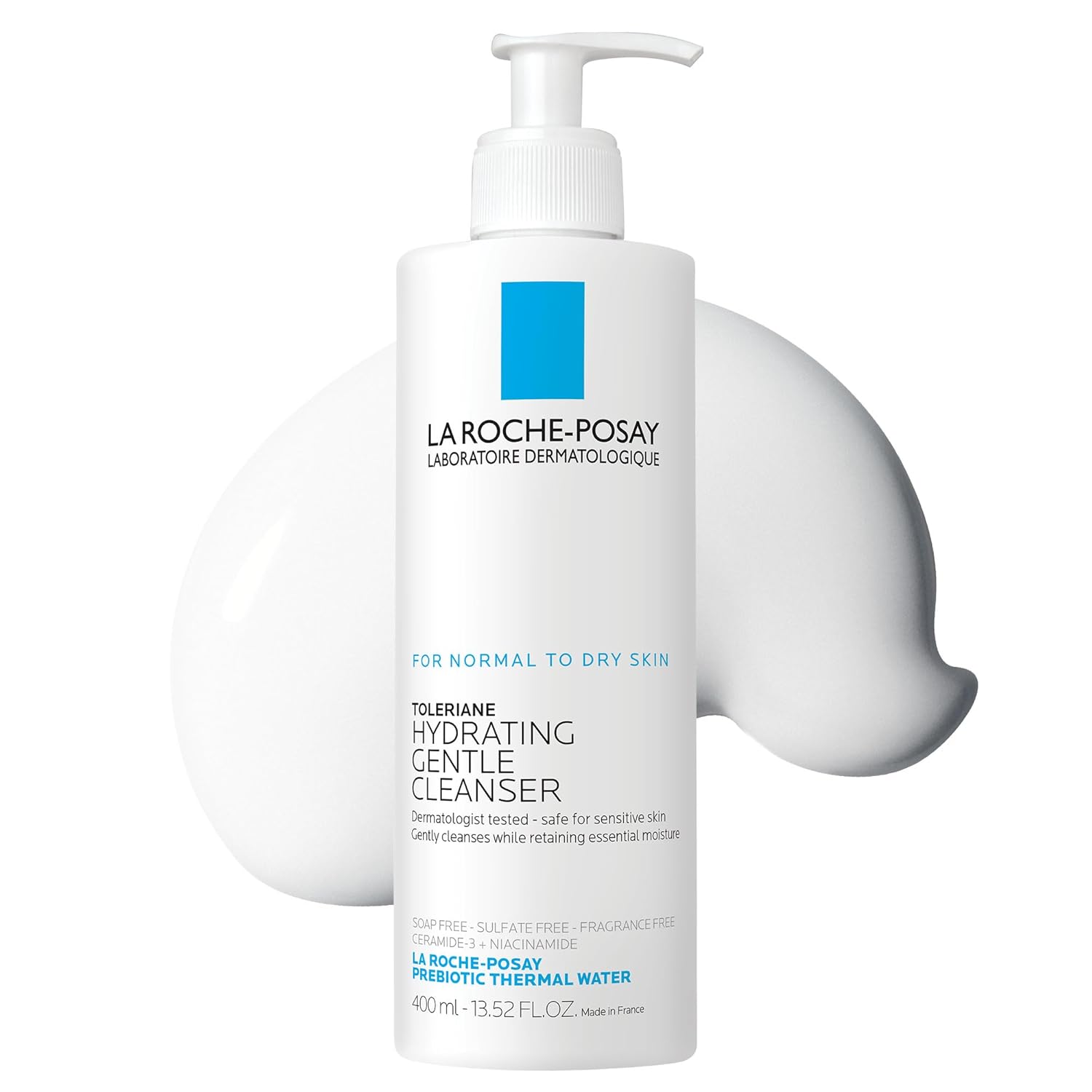 La Roche-Posay Toleriane Hydrating Gentle Face Cleanser, 200ml, Daily Face Wash for Dry Skin, Fragrance Free