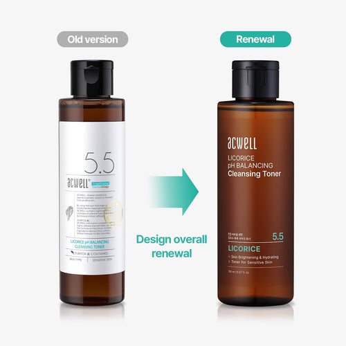 acwell licorice pH balancing cleansing toner 5.1 fl.oz. - ph5.5 hydrating makeup cleansing astringent for sensitive skin