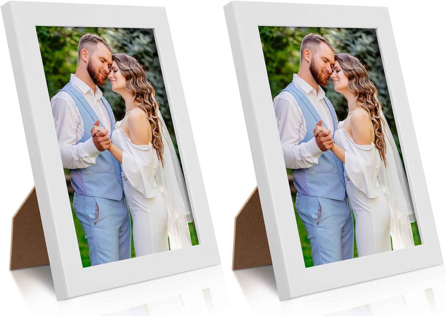 PECULA 2 Pack 5x7 Picture Frame, Black Picture Frame for Wall and Tabletop Display, Resistant Plastic Clear Plexiglass for Vertical or Horizontal Display