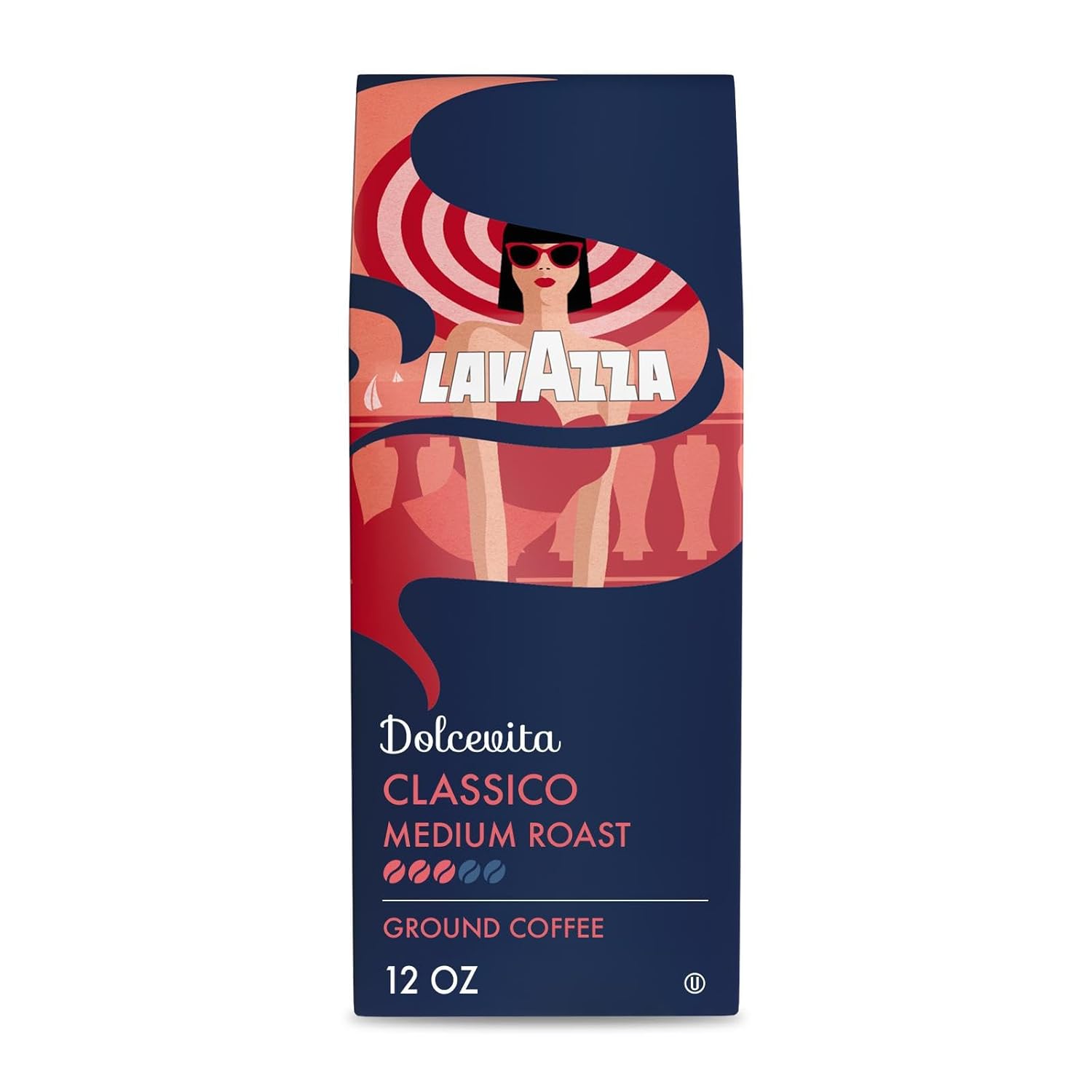 Lavazza Ground Coffee Classico 340g, medium roasting, Arabica and Robusta blend, 12-ounce bag