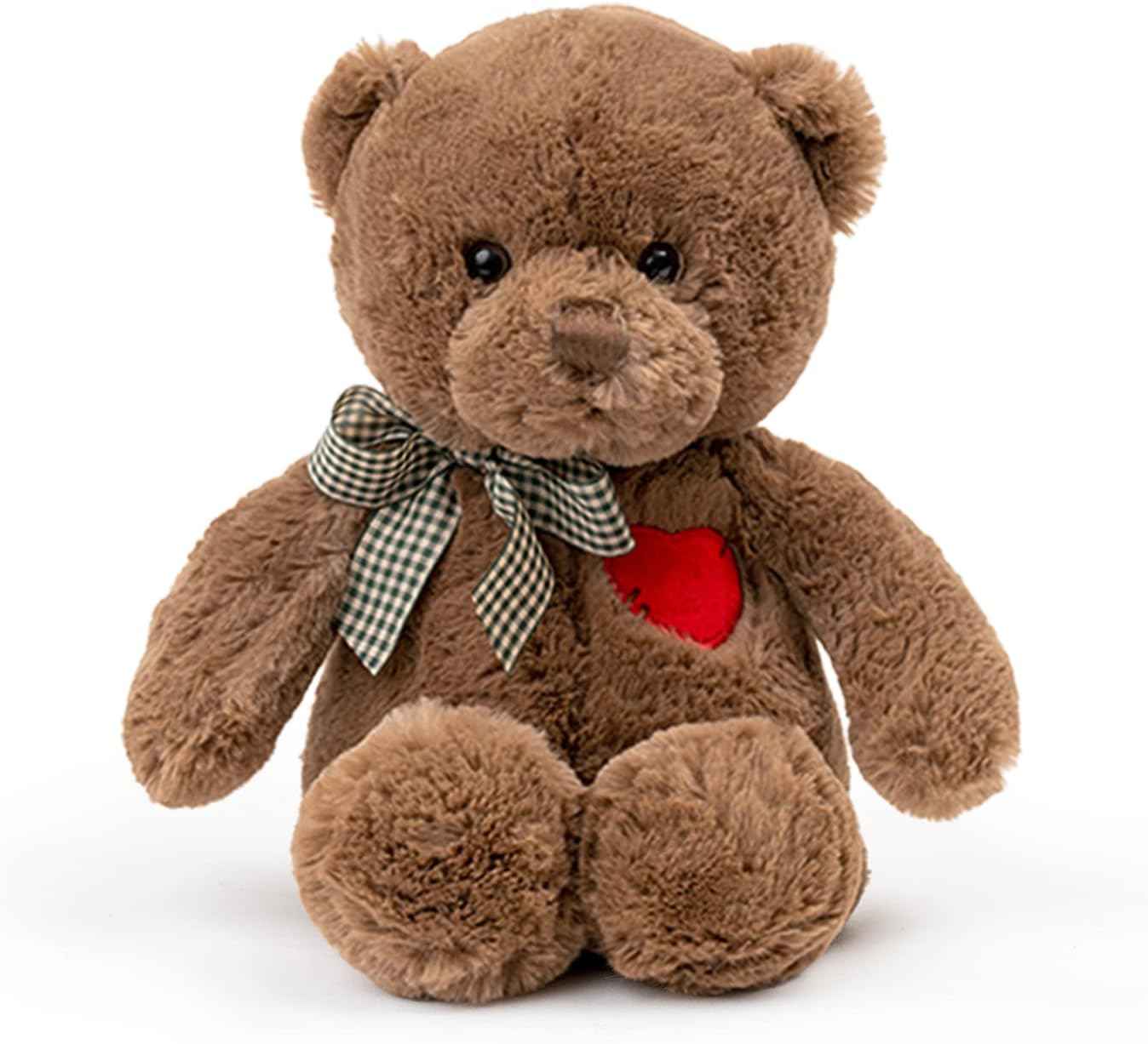11.4” Small Teddy Bear with Heart Cute White Teddy Bear Stuffed Animals Soft Stuffed Bear Plush Bear Plushie Toys Gifts for Girlfriend Boyfriend Kid