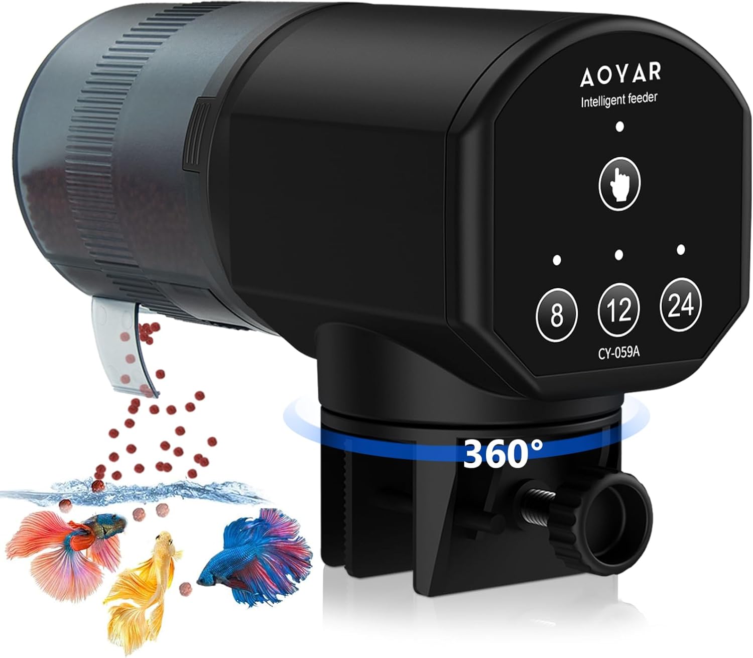 Automatic Fish Feeder for Small Aquariums: 200ml Large Capacity Auto Feeders with Battery Timer for Betta Koi and Turtles