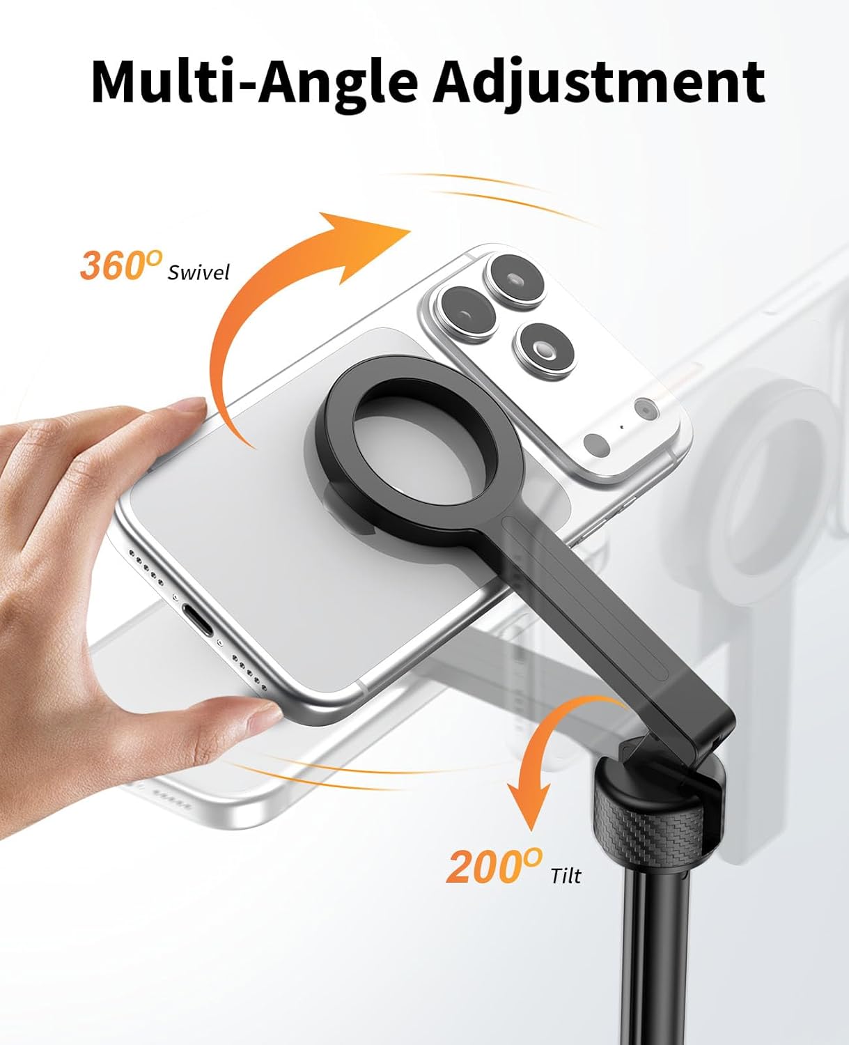 Vimose 65" Magnetic Tripod for iPhone, Selfie Stick Tripod with Remote, 360° Rotatable Extendable Travel Tripod Phone Stand with Metal Ring, Compatible with iPhone Android