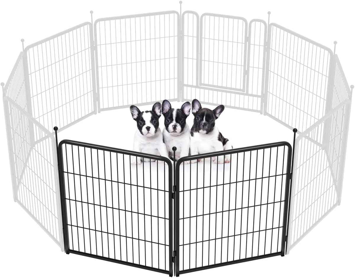 FXW Rollick Unleashed Dog Playpen for Indoor, Yard, RV Camping, 24 inch 8 Panels for Small and Puppy Dogs, Black│Patented