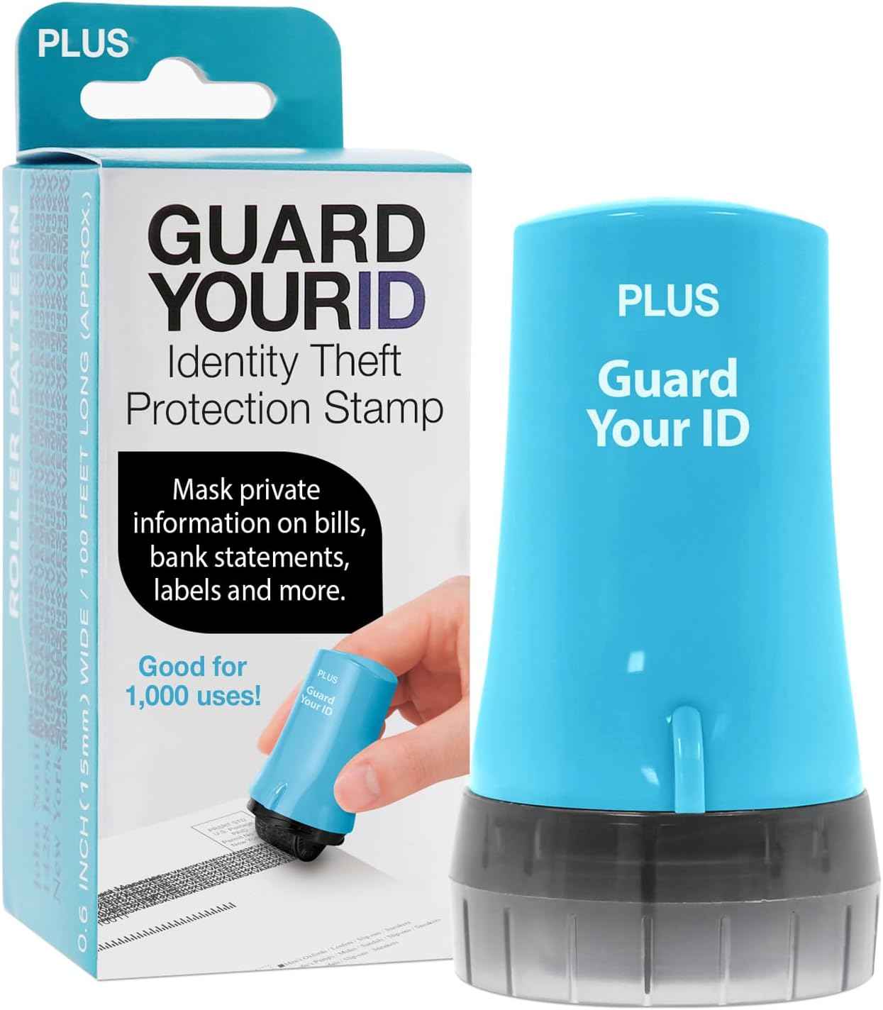 Guard Your ID Advanced 2.0 Roller 3-Pack for Identity Theft Protection, Confidential Security Stamp Mixed Color Kit (Turquoise, Green, White)