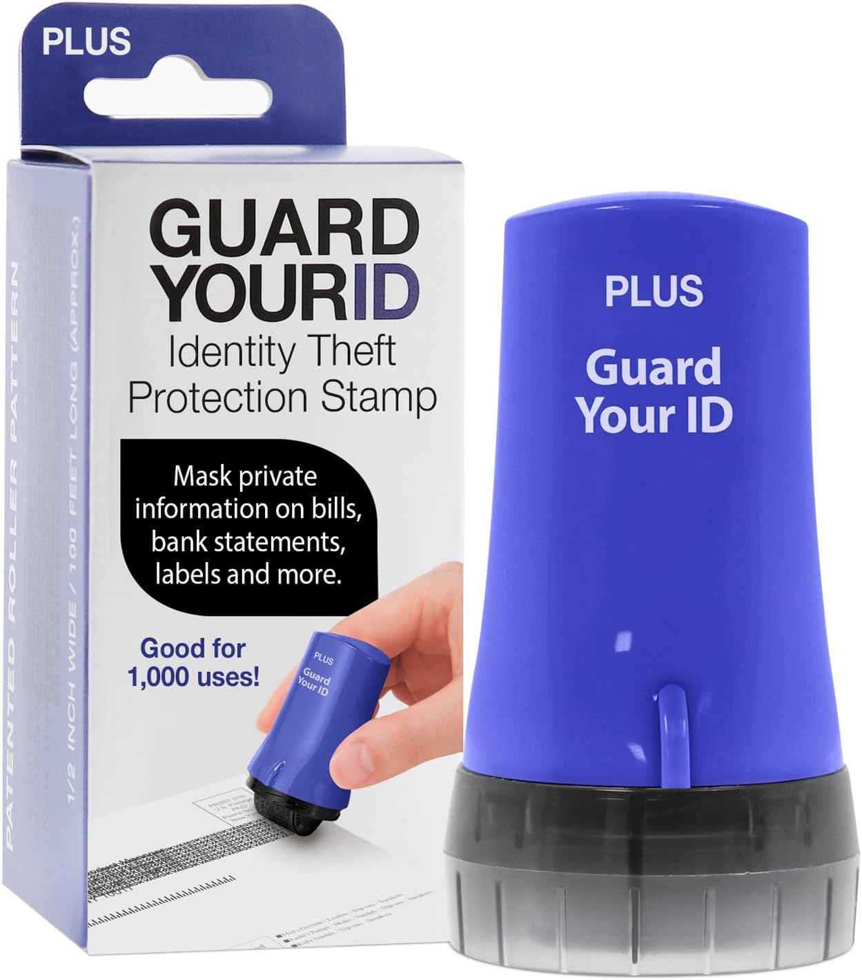 Guard Your ID Advanced 2.0 Roller 3-Pack for Identity Theft Protection, Confidential Security Stamp Mixed Color Kit (Turquoise, Green, White)