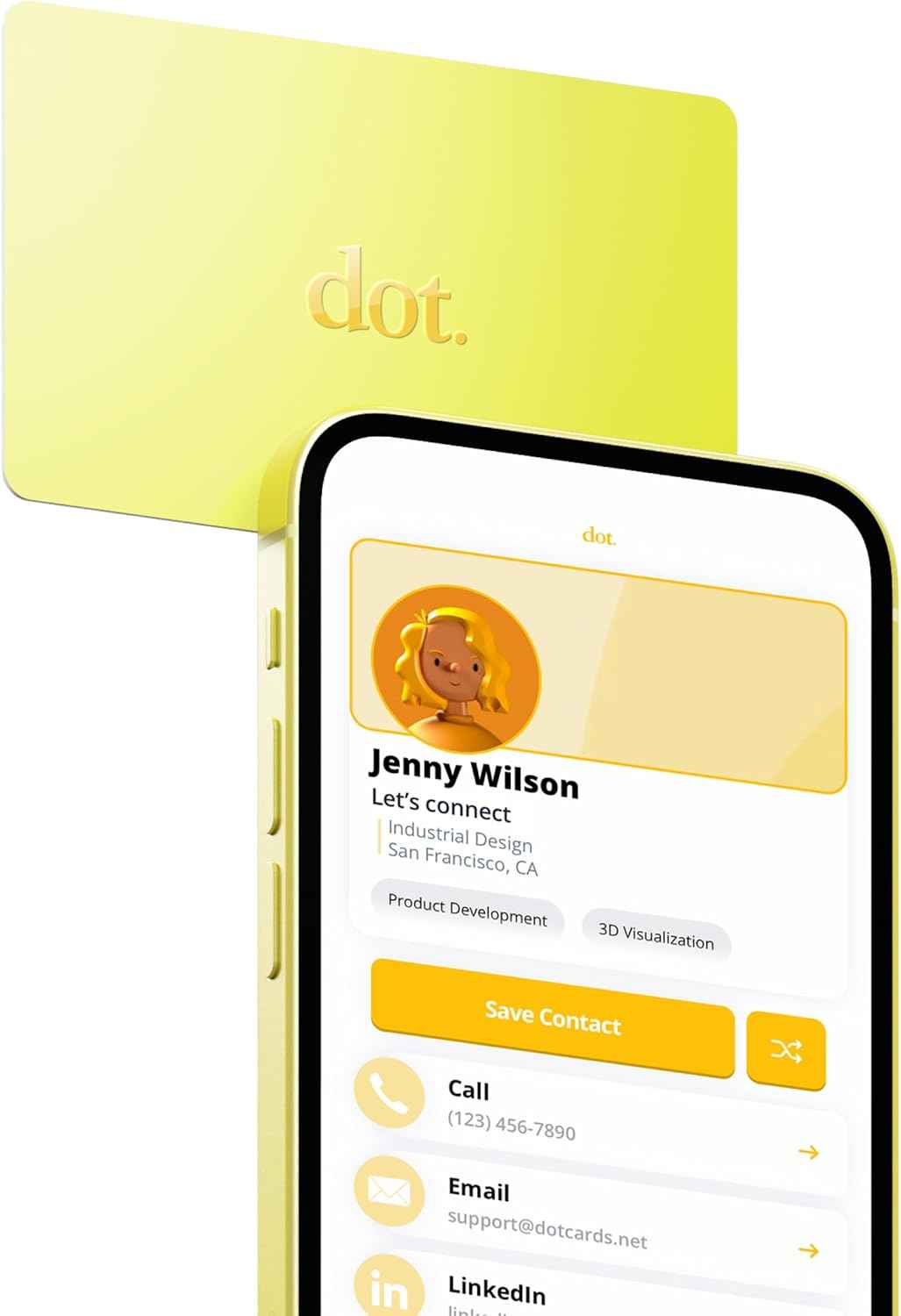 dot. Card - Digital Business Card - Tap Compatible with iPhone & Android (Black)