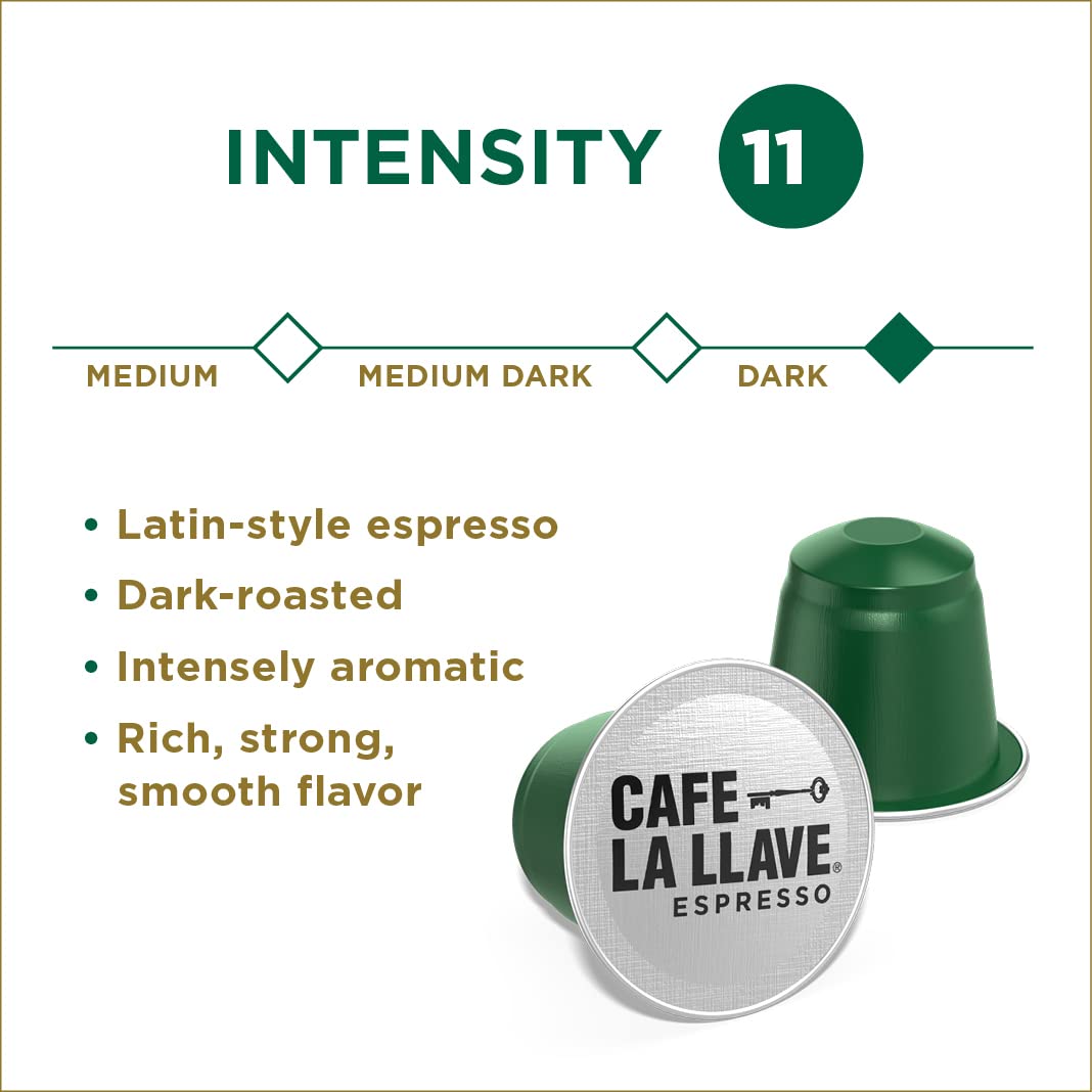 cafe la llave latin dark roast espresso pods 40 count nespresso original line aluminum capsules