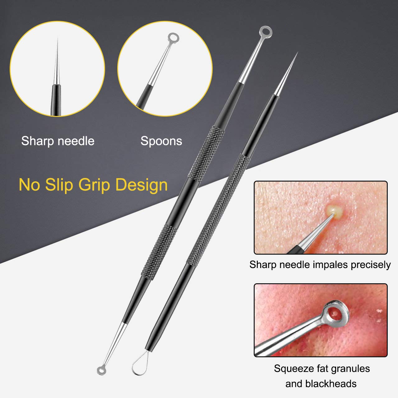 boxoyx 10 pcs pimple remover comedone extractor kit with box for quick and easy removal