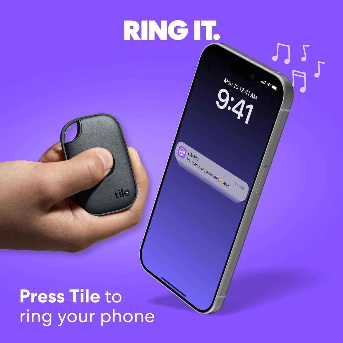Tile by Life360 Pro - Powerful Bluetooth Tracker, Key Finder and Item Locator for Keys Bags, and More. Both iOS and Android Compatible. Phone Finder. 4-Pack (Black/White)