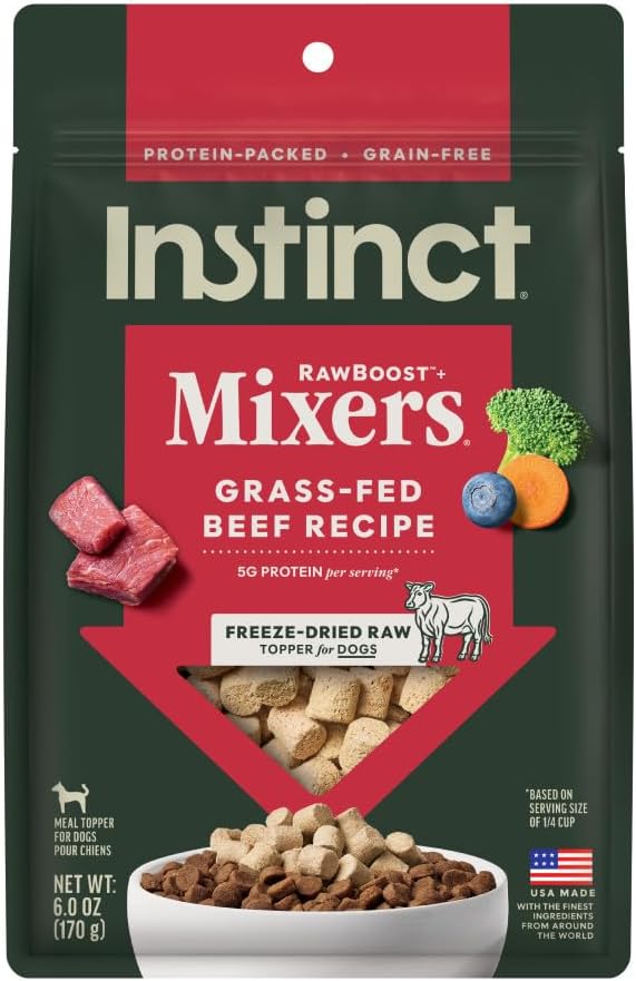 Instinct Raw Boost Mixers grain-free all-natural beef dog food topper, 6 oz bag