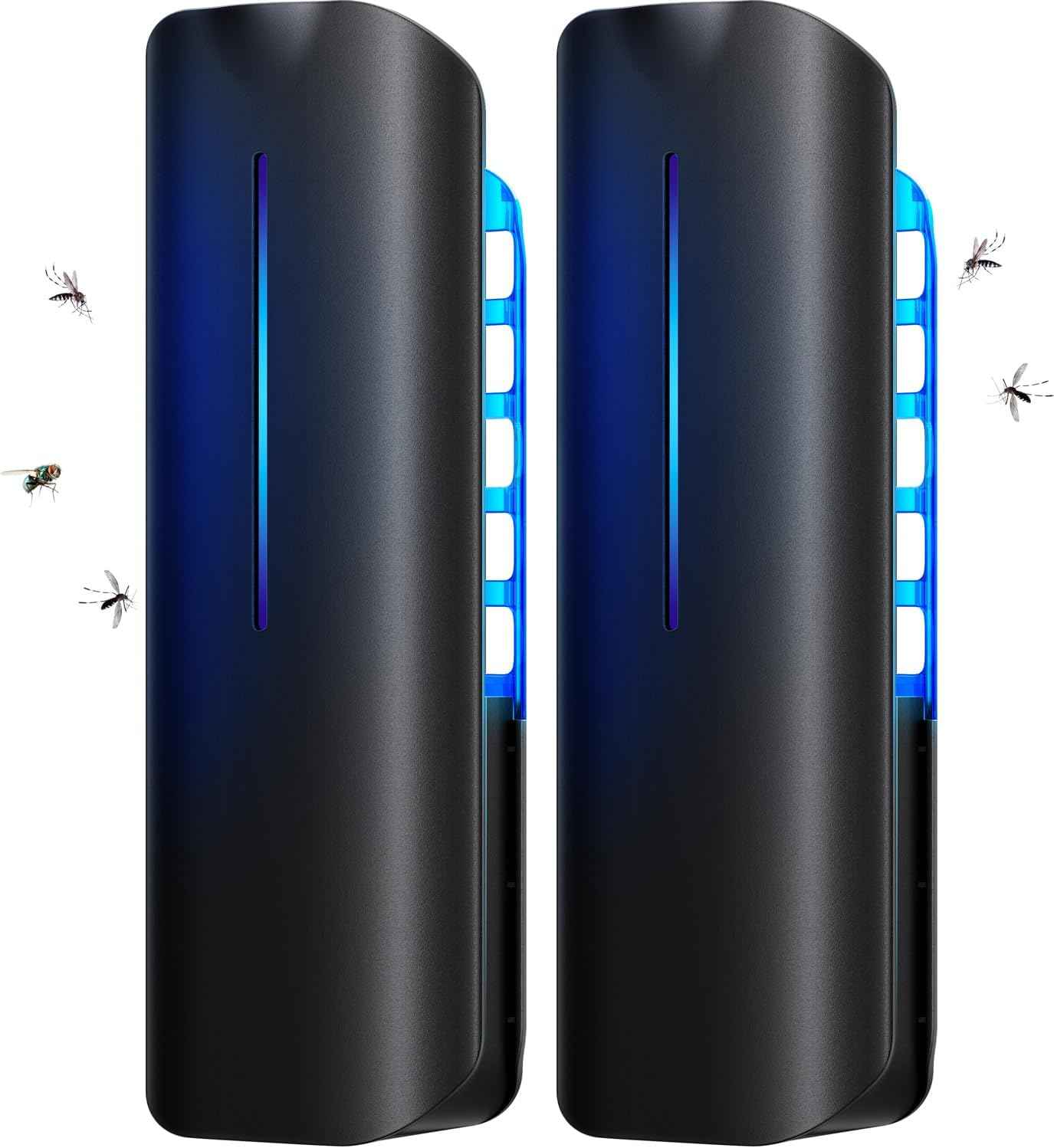 Flying Insect Trap Plug in Mosquito Bug Zapper Indoor Gnat Moth Catcher with 9W Night UV Light, 10 Sticky Glue Board Refills for Home Office