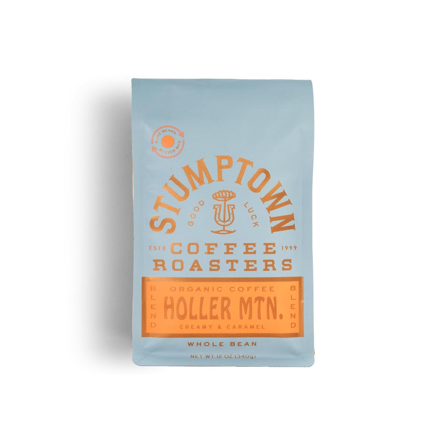 stumptown holler mountain organic whole bean coffee, 12 oz, 100% arabica, citrus zest, caramel, hazelnut notes