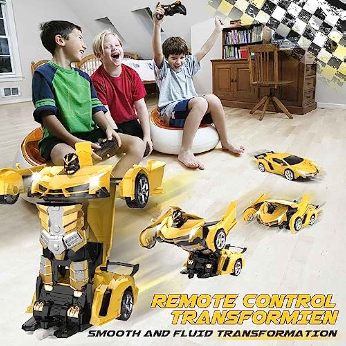 Transform Remote Control Car Toy for Kids 4 5 6 7 8, Remote Control Car for Boys 4-7, Transform Cars for Boys 4-6, Toy Car 5 Year Old Boy, Toys for 3 4 5 6 7 8 9 10 11 12 Years Old Boy