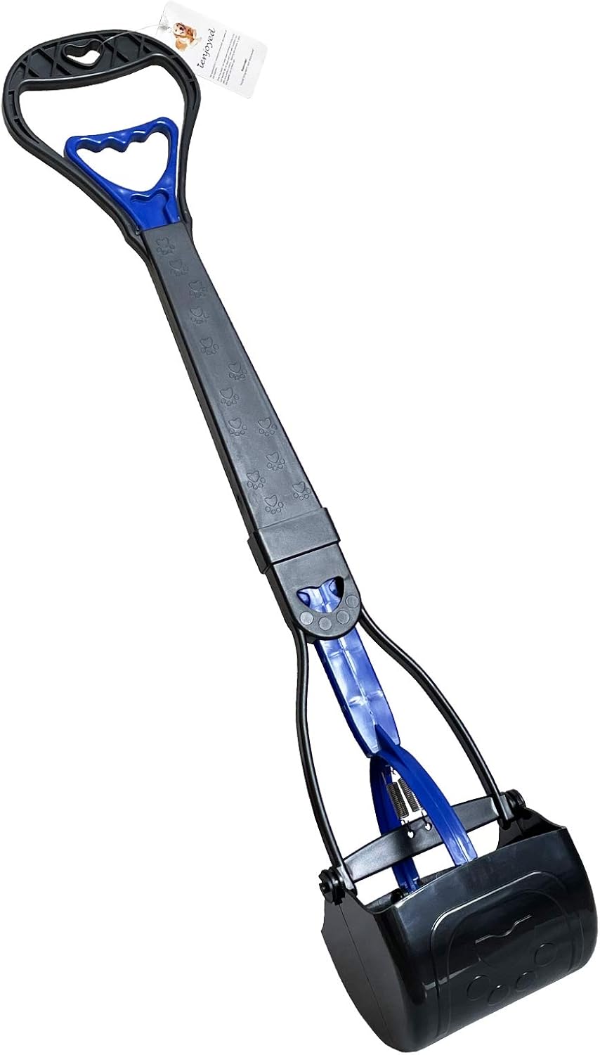heavy-duty non-breakable large medium small dog pooper scooper with 28" long handled durable stainless steel spring
