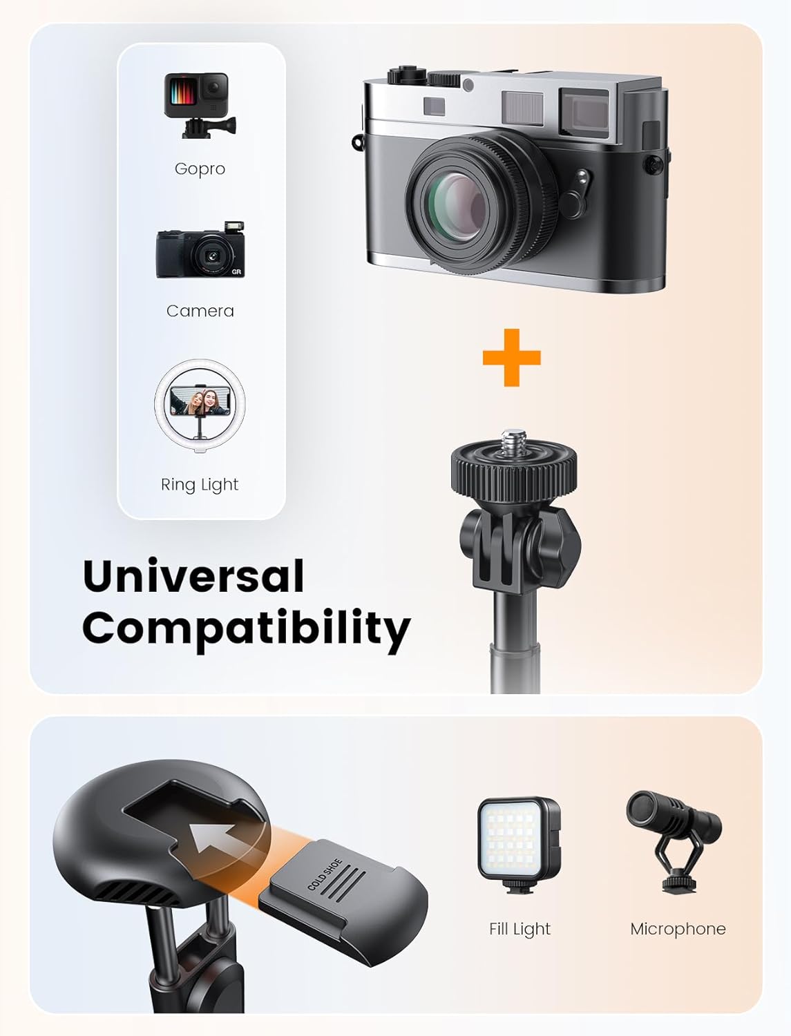 ANXRE 71" Phone Tripod, NT79 Extendable Selfie Stick with 1/4" Camera Mount for Cell Phone＆Camera, Phone Tripod Stand Holder with Remote Compatible with iPhone Android, Camera