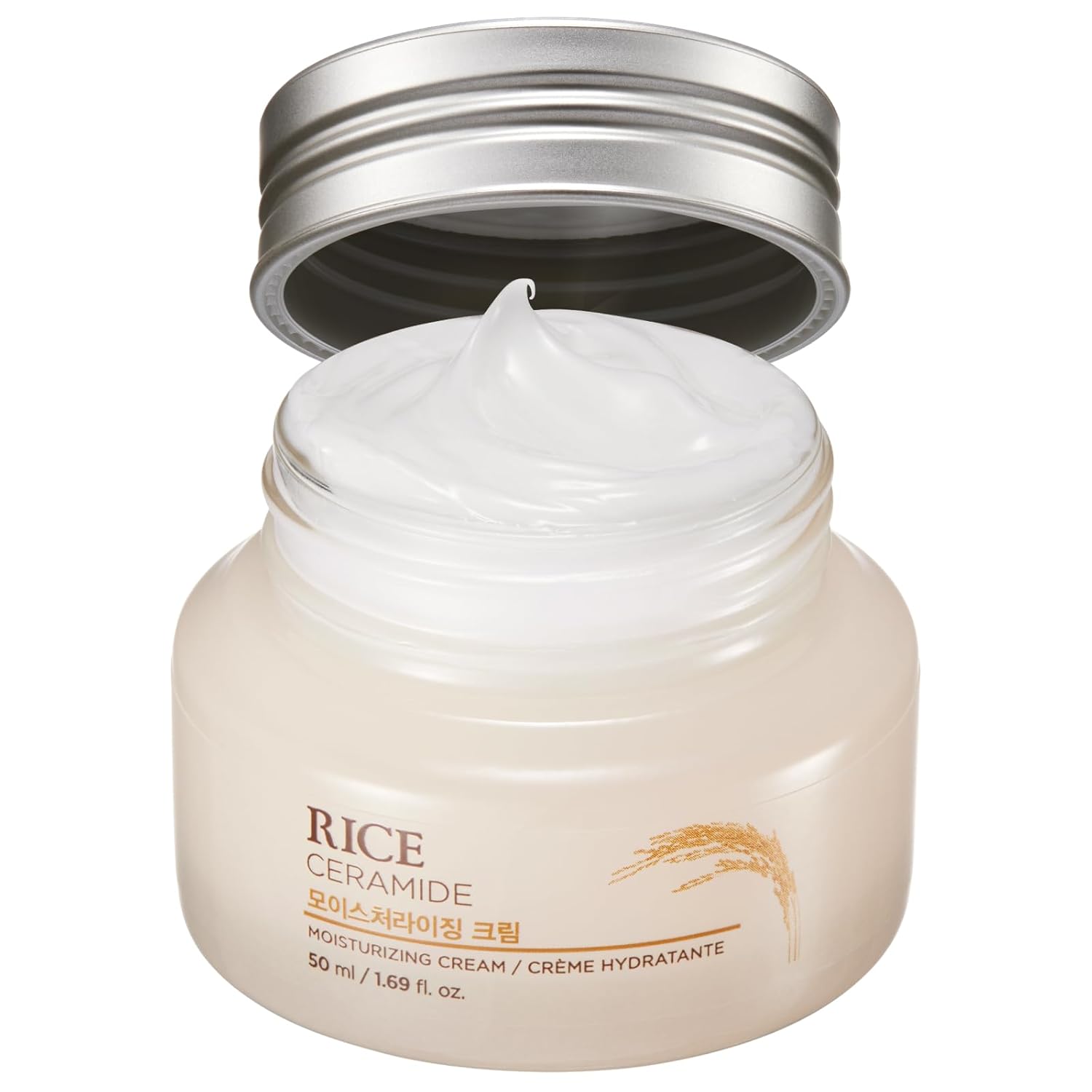 the face shop rice ceramide cream, hydrating face moisturizer for dry and combination skin, 1.69 fl oz