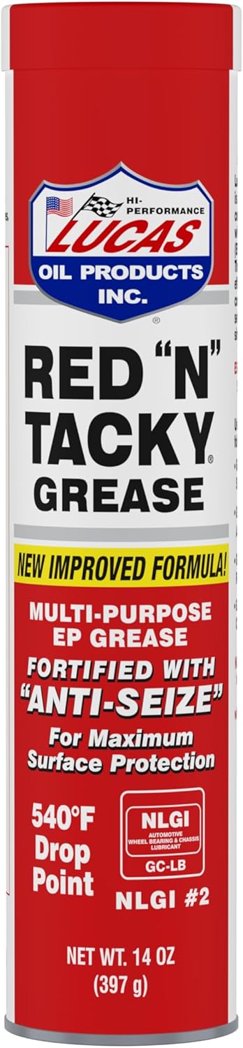 Lucas Oil 10005 Red N Tacky Grease - 14 Ounce Cartridge