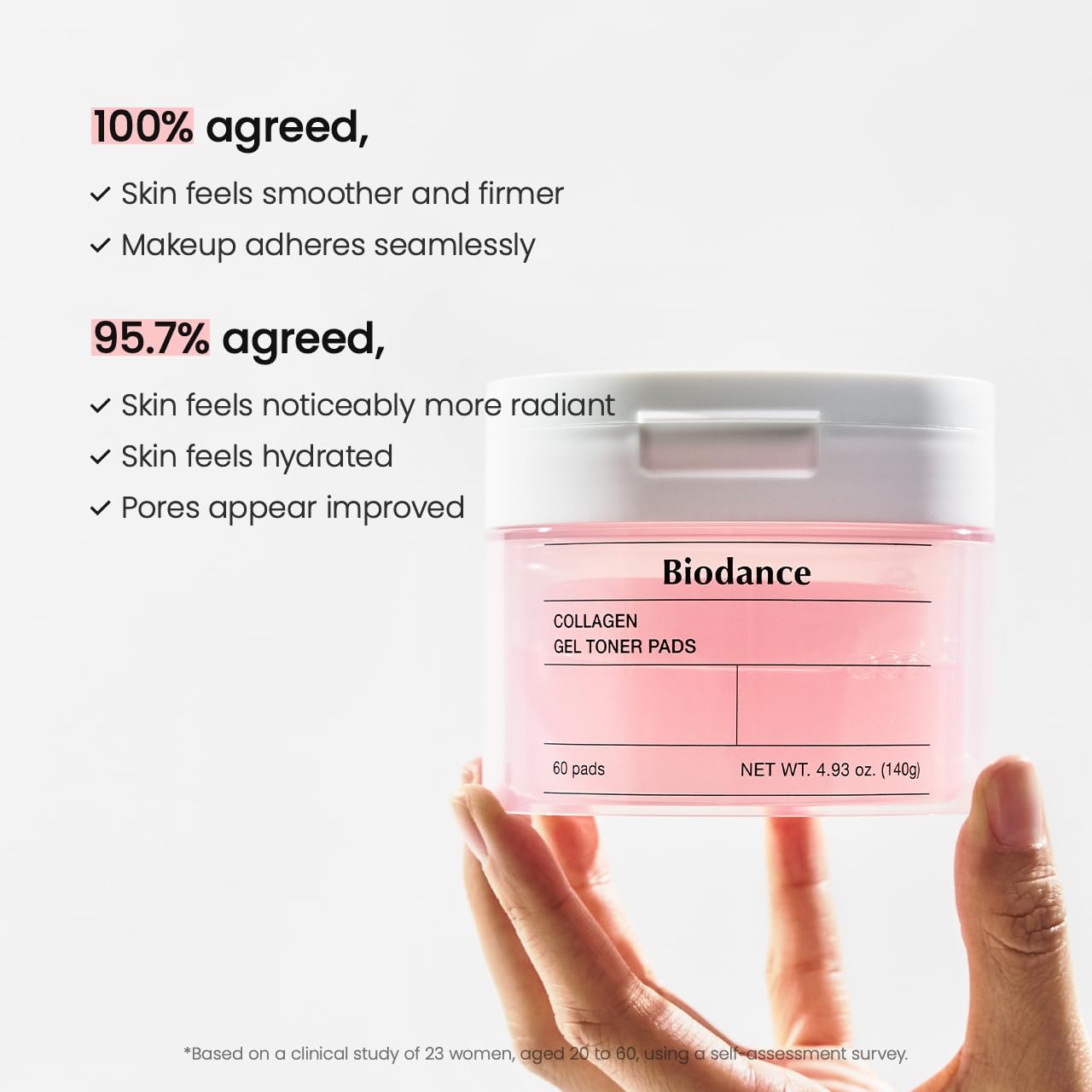 Biodance collagen gel toner pads for sensitive skin, pore minimizer with collagen water and low molecular collagen