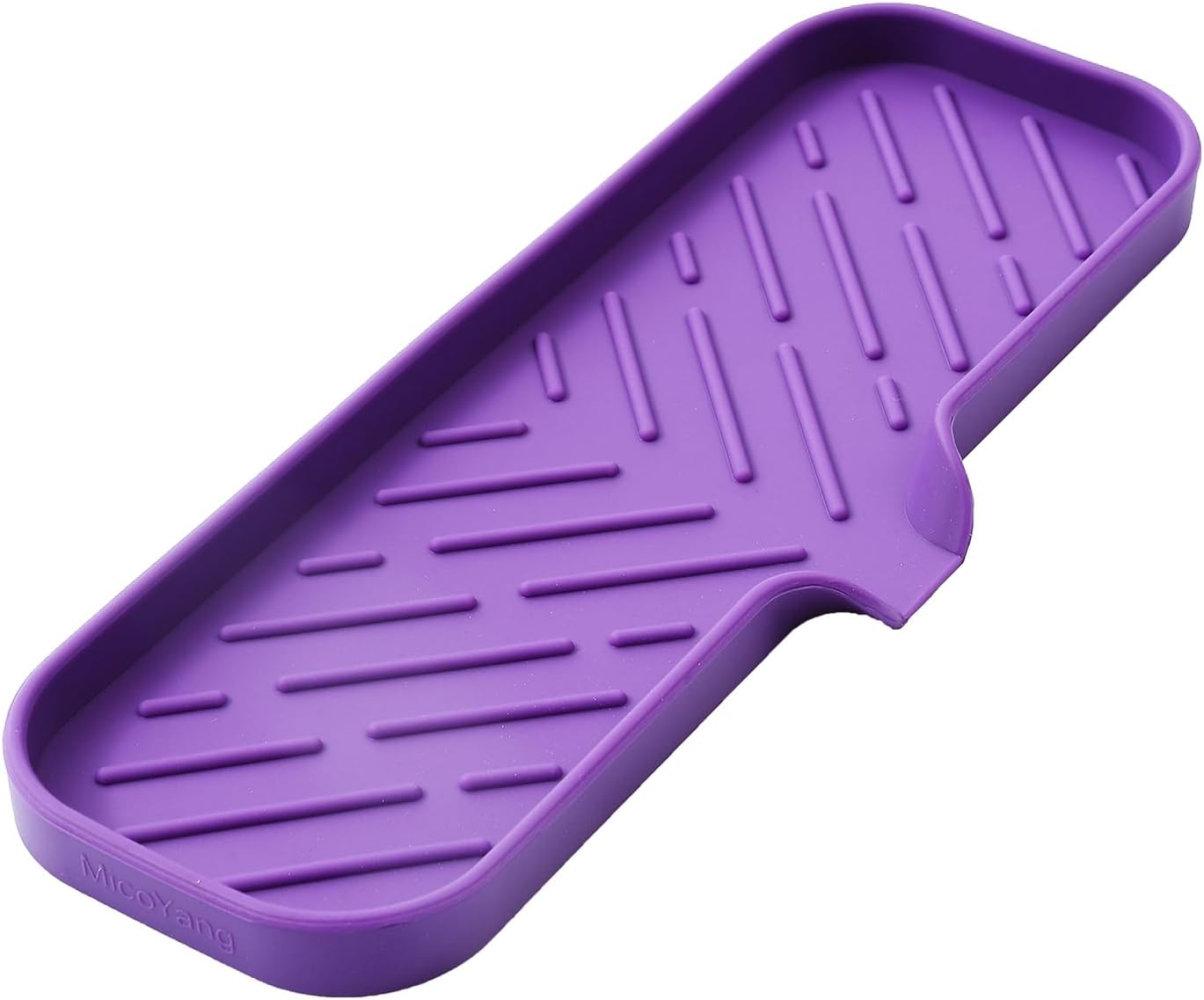 MicoYang silicone bathroom soap dish with drain spout, sink organizer, and sponge holder, 4.9 x 3.2 inches