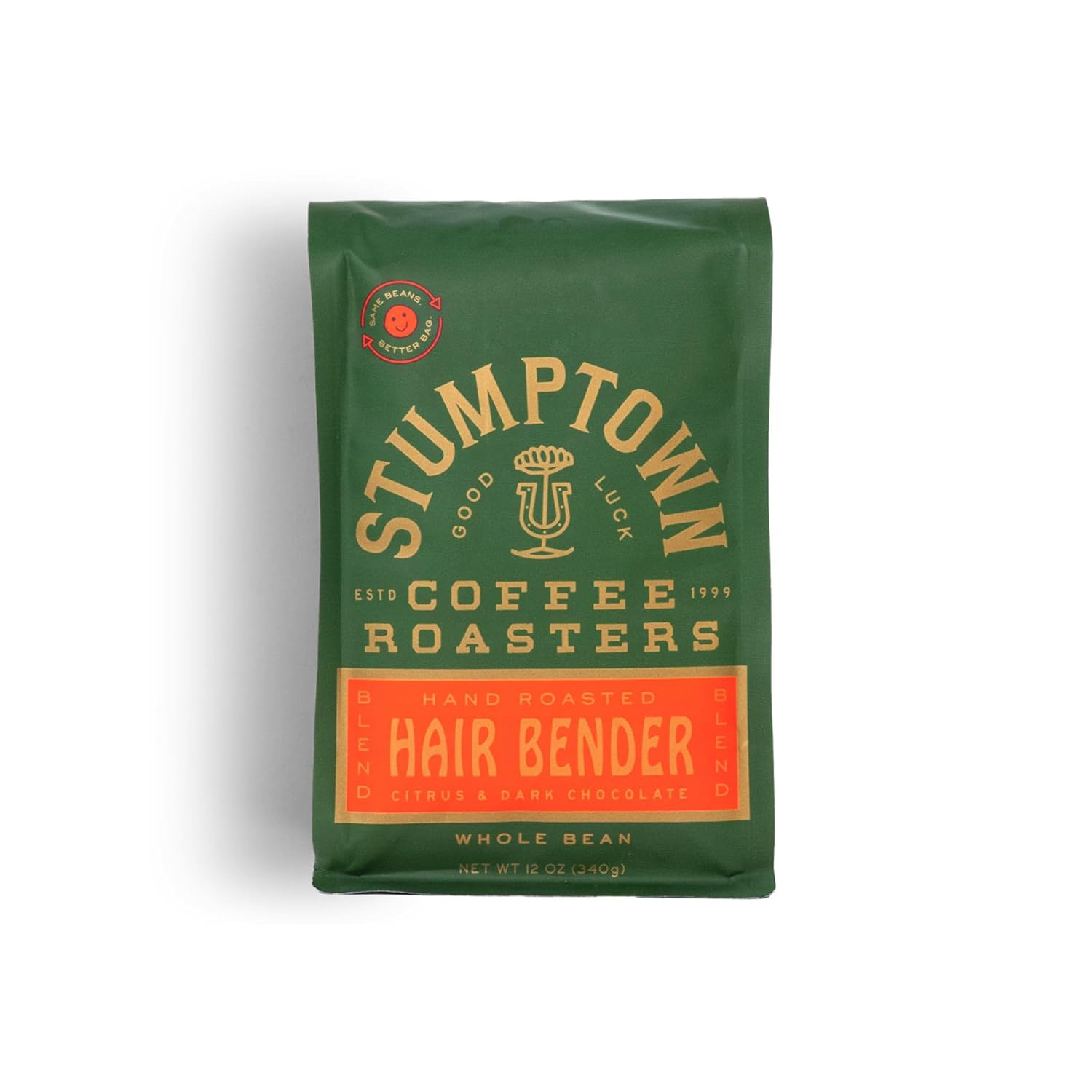 Stumptown Coffee Roasters medium roast whole bean coffee, 100% Arabica, 12 oz, Hair Bender flavor notes citrus dark chocolate