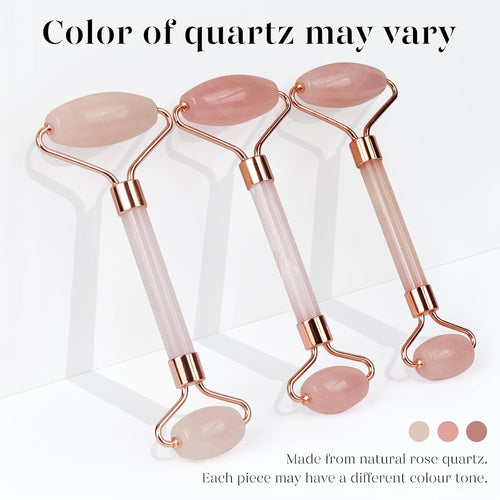 BAIMEI IcyMe rose quartz jade roller and gua sha for radiant skin, redness reducing self-care tools for men and women
