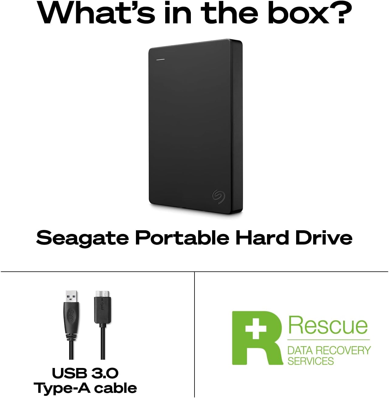 Seagate Portable 2TB External Hard Drive HDD — USB 3.0 for PC, Mac, PlayStation, & Xbox -1-Year Rescue Service (STGX2000400)