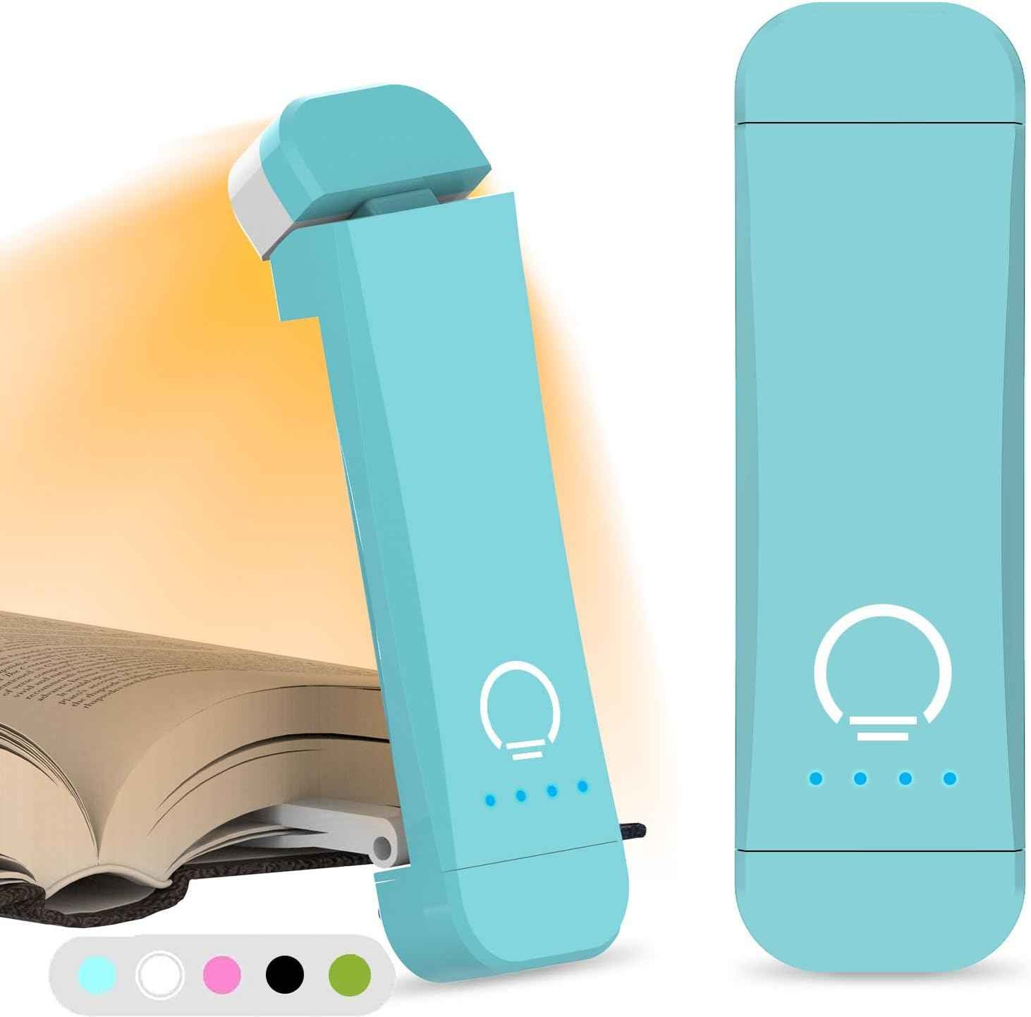 Book Reading Light,Silent Touch Lamp for in Bed,Rechargeable Clip on Booklight with 3 Amber Colors & Precise Dimming Night Reading,Best Gift Lovers,Kids,Pink,(SD-10)