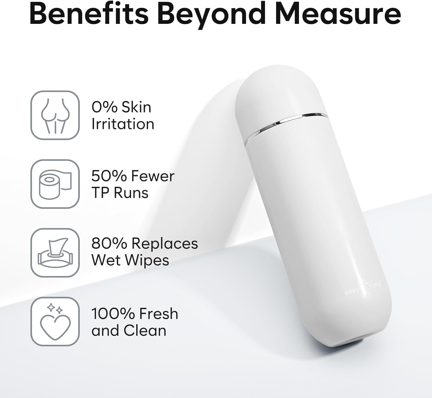 Easy@Home Portable Bidet Kit for Travel: EPB-01 Grey, 380mL Handheld Sprayer for Women & Men