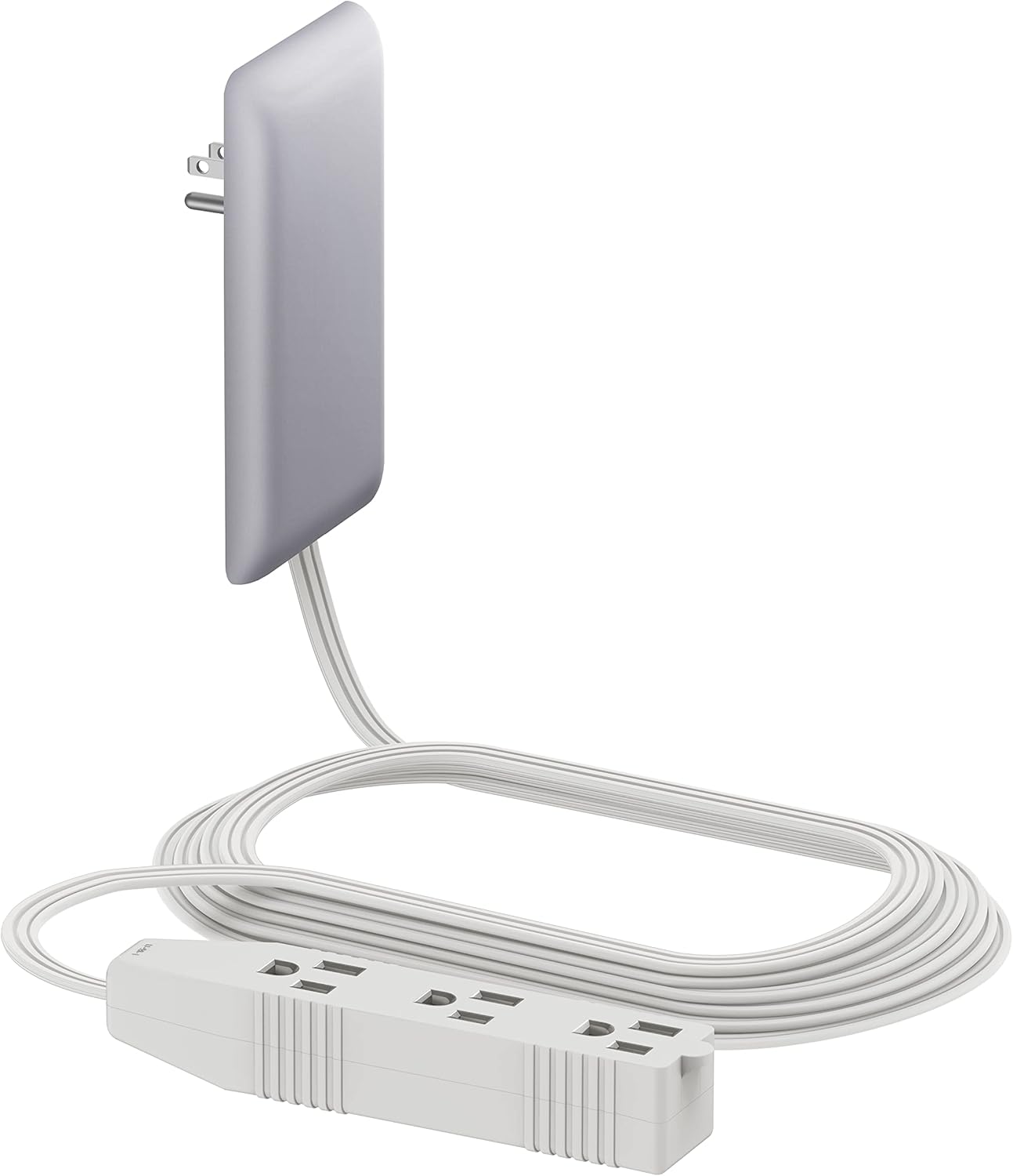 Lider LWE3-315-W Flat-Face Outlet Extender with 3 Receptacles, 3ft Cord, ETL-Listed, White