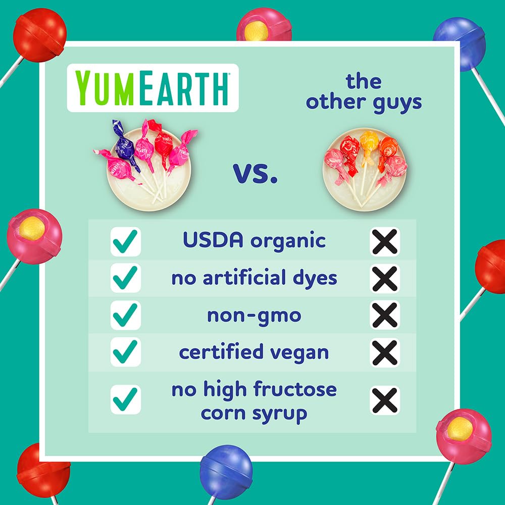 yumearth organic duo pops - allergy friendly, organic, vegan, gluten free, no artificial dyes, 20 count