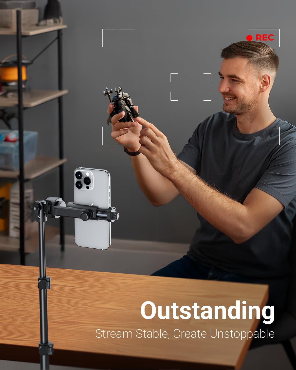 VIMOSE 66" Phone Tripod, Tripod for iPhone with Remote & Phone Stand, Extendable Cell Phone Tripod for Video Recording, Ultimate Tripod & Monopod Accessories for iPhone/Android, Clamp Mount