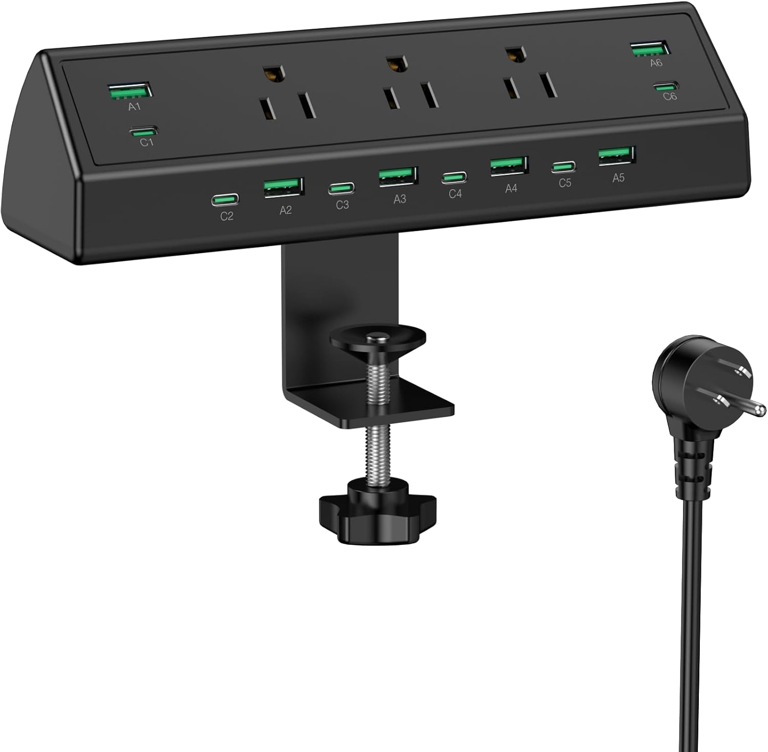 Jgstkcity desk clamp 40w fast charging station with 4 pd usb c ports and 5 outlets