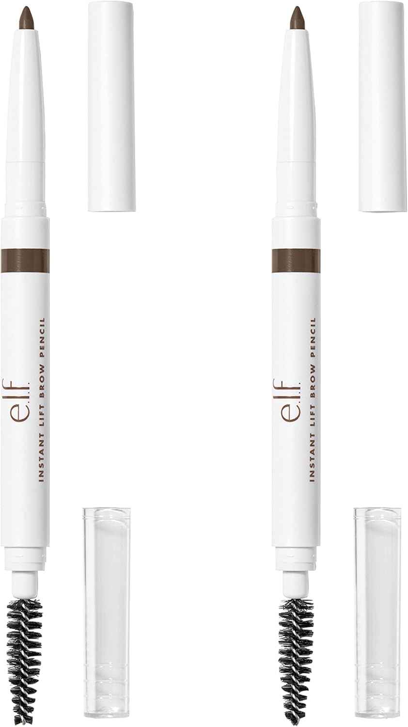 e.l.f. Instant Lift Brow Pencil, Dual-Sided, Precise, Fine Tip, Shapes, Defines, Fills Brows, Contours, Combs, Tames, Taupe, 0.006 Oz