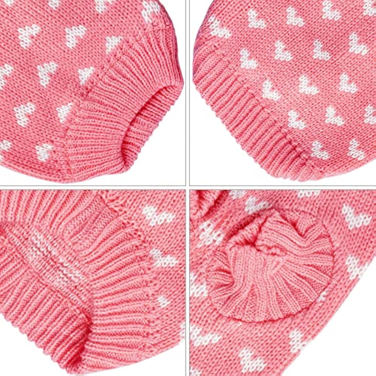 Dxhycc pink heart puppy sweater for small cats and dogs, soft warm winter pet clothes, size S