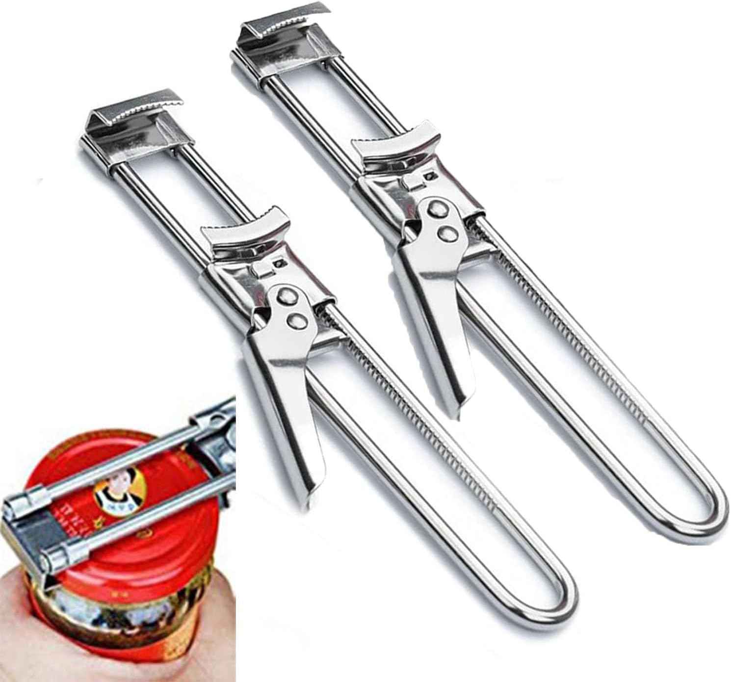zengxiaoyun® Master Jar & Bottle Opener, Adjustable Multifunctional Stainless Steel Can Opener Jar Lid Gripper, Manual,Kitchen Accessories