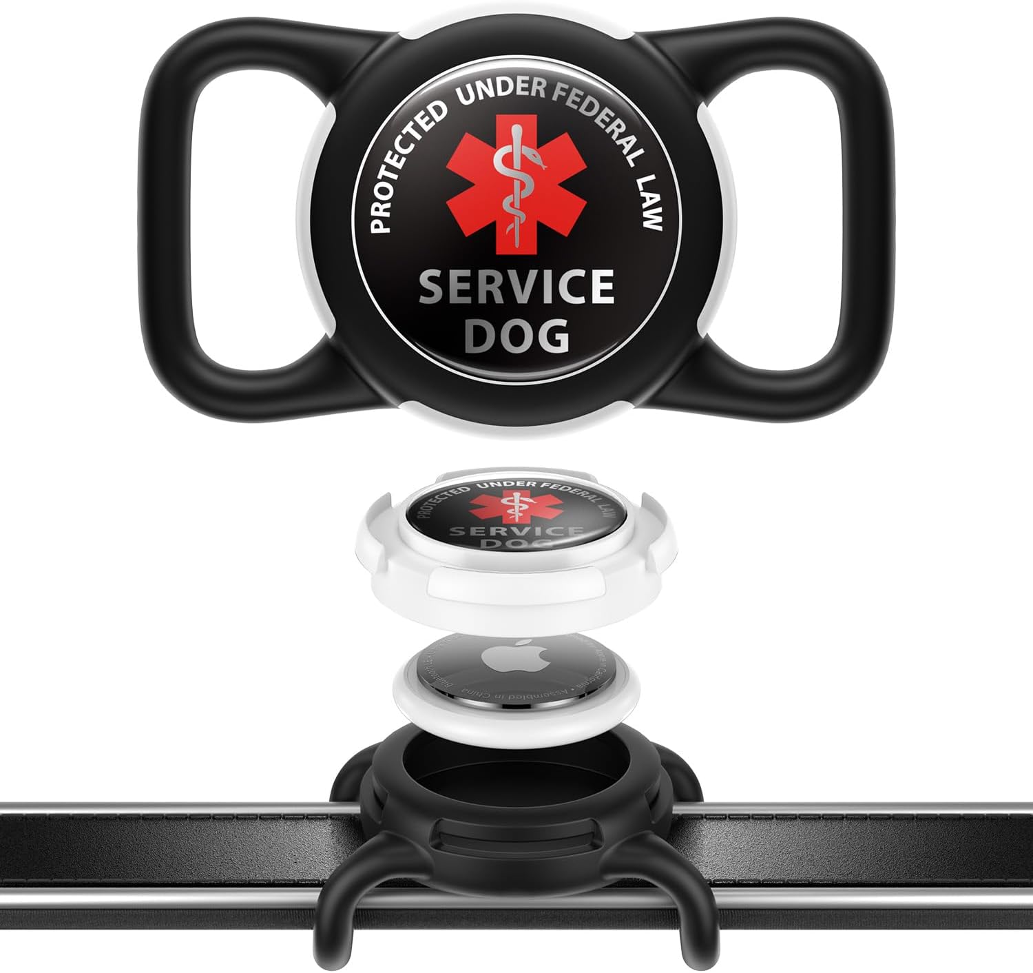 waterproof airtag holder for dog collar soft full-body protective airtag holder for dog cat collars black regular