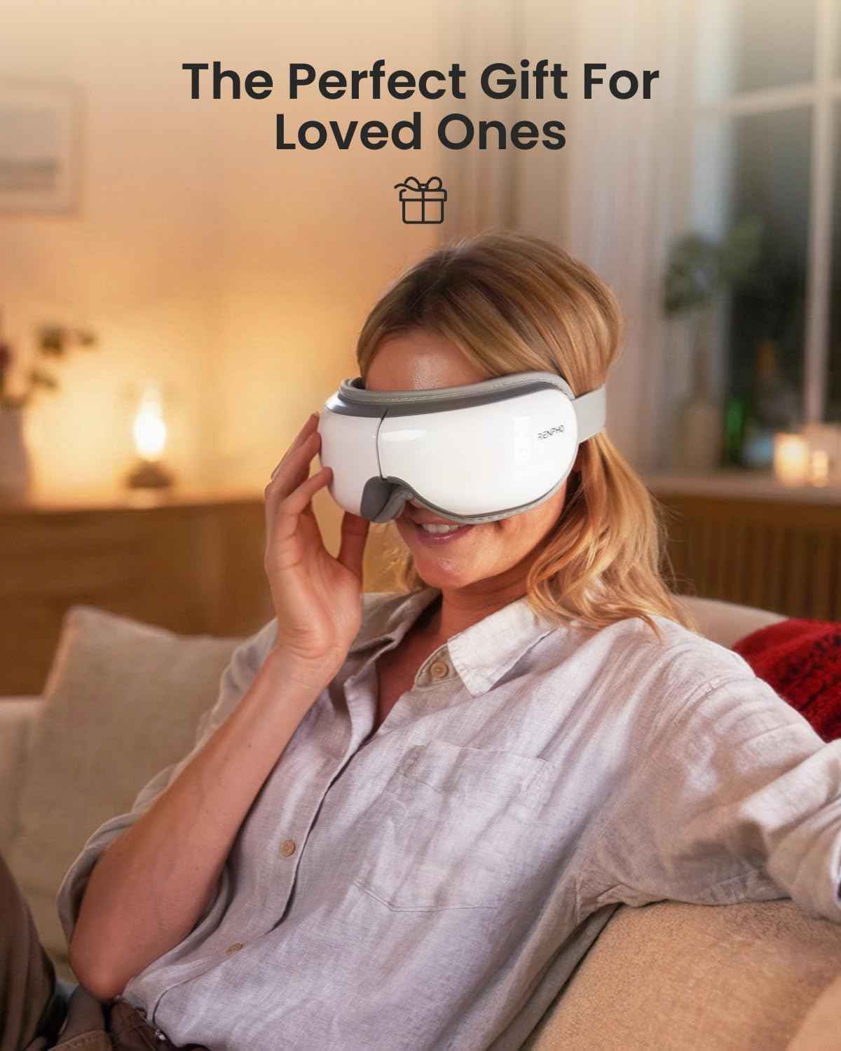 RENPHO Eye Massager with Heat, Valentines Day Gifts for Her Him Birthday Gifts for Women Mom, FSA Eligible HSA Eye Mask for Migraine,Sleep Mask for Dry Eyes Relax, Reduce Strain for Men Dad Eyeris 1