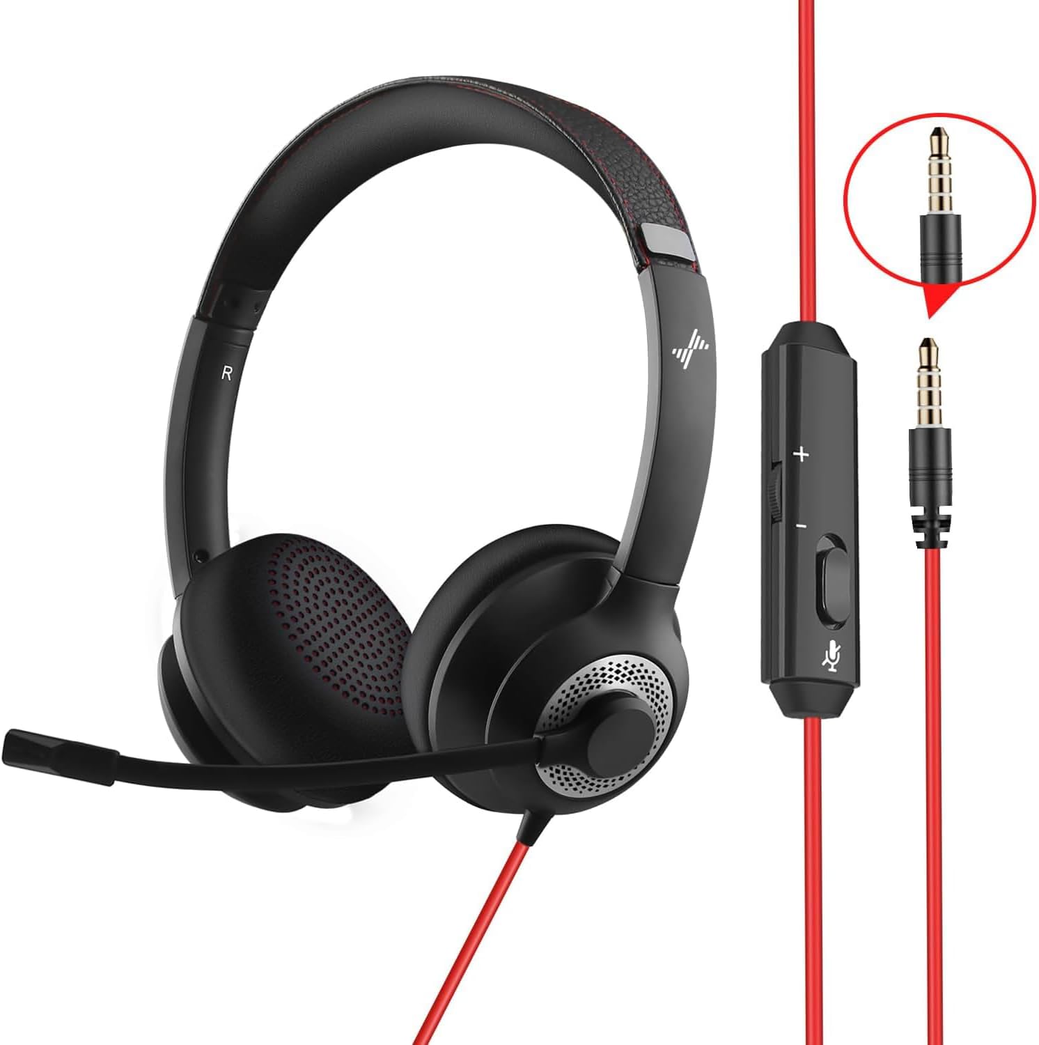 usb headset with noise cancelling microphone for pc laptop headphones black