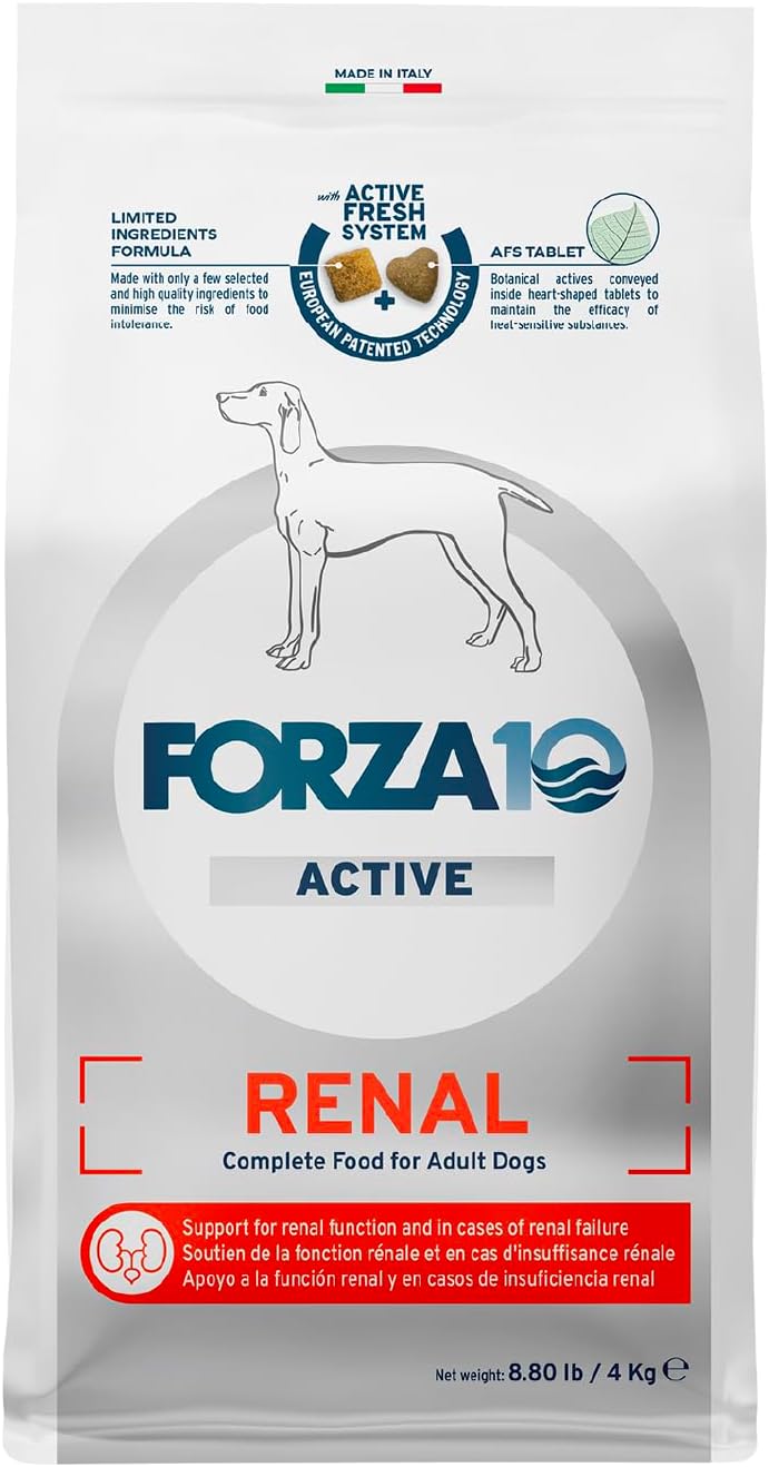 Limited Ingredient Dog Food with Omega-3, Non-GMO, Dry Food for Kidney Support, Forza10, 8.8 lb, Made in Italy