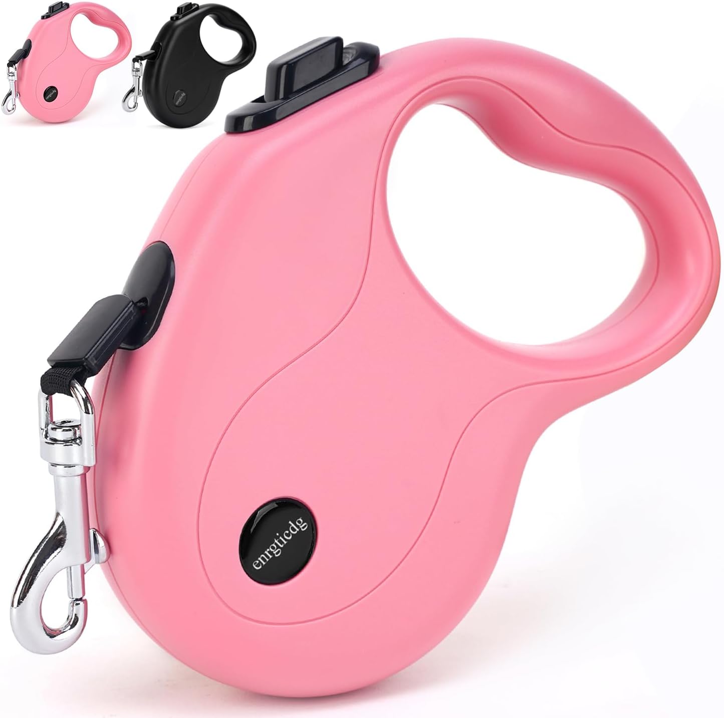 16ft retractable dog leash for small to medium dogs and cats up to 50lbs with stainless steel spring strong nylon tape and one-handed brake