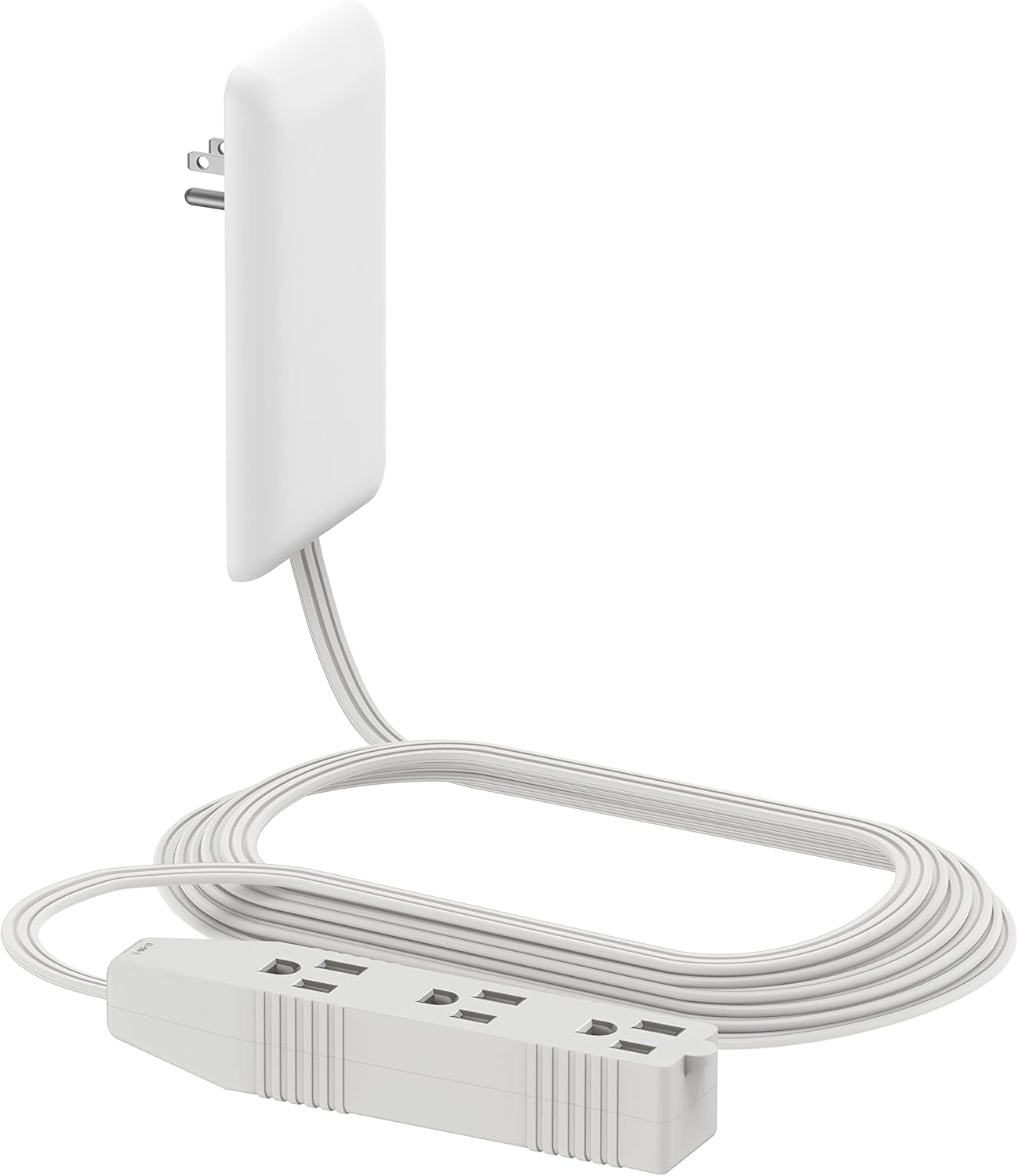 Lider LWE3-315-W Flat-Face Outlet Extender with 3 Receptacles, 3ft Cord, ETL-Listed, White