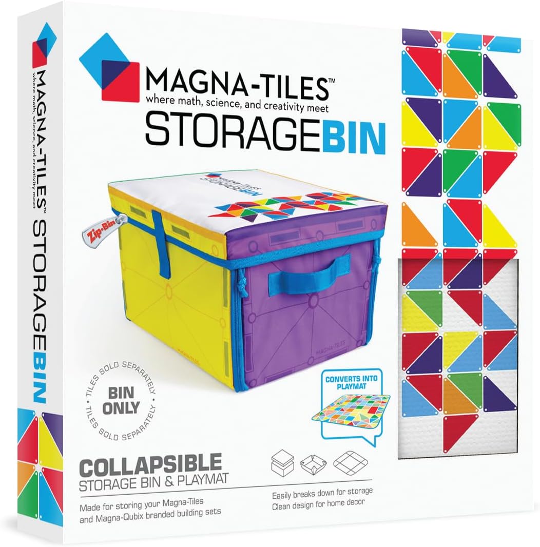 MAGNA-TILES Storage Bin & Interactive Play-Mat, The Original Magnetic Building Brand