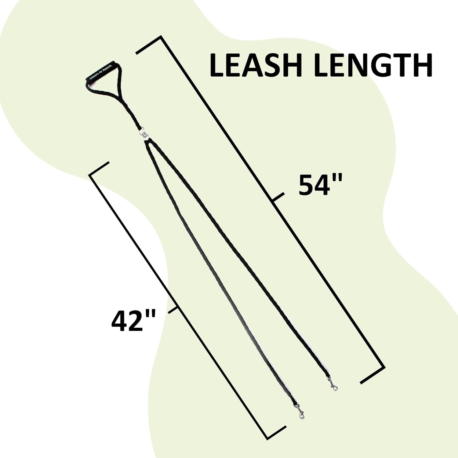 Caldwell's Pet Supply Co. Dual Dog Leash, Heavy Duty, 54" Long, Nylon/Polyester Blend, for Small, Medium, or Large Dogs
