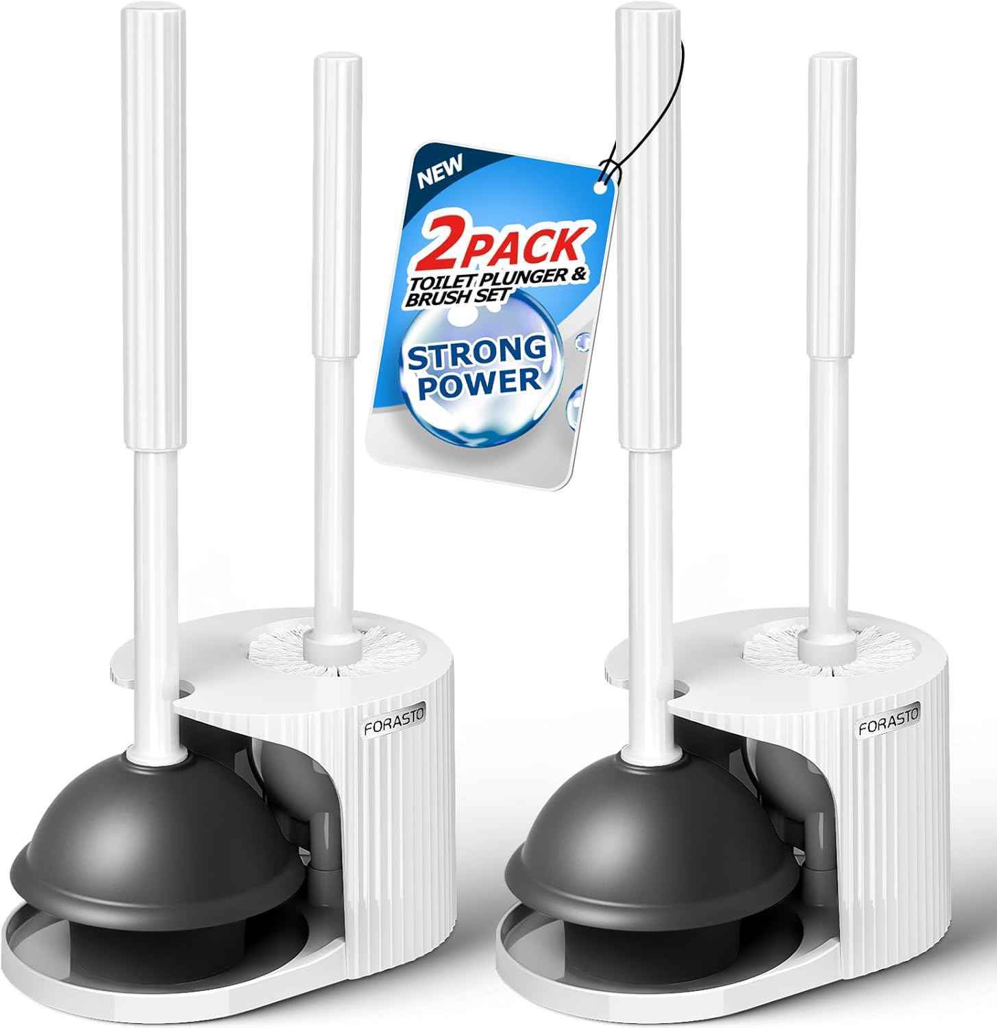 2 in 1 Toilet Plunger and Brush Set，Extended Handle Plunger，Toilet Bowl Brush Plunger Set, Bathroom Cleaning Tools ，Toilet Brush Plunger Combo，Cleaning Brush，Bathroom Cleaning Supplies